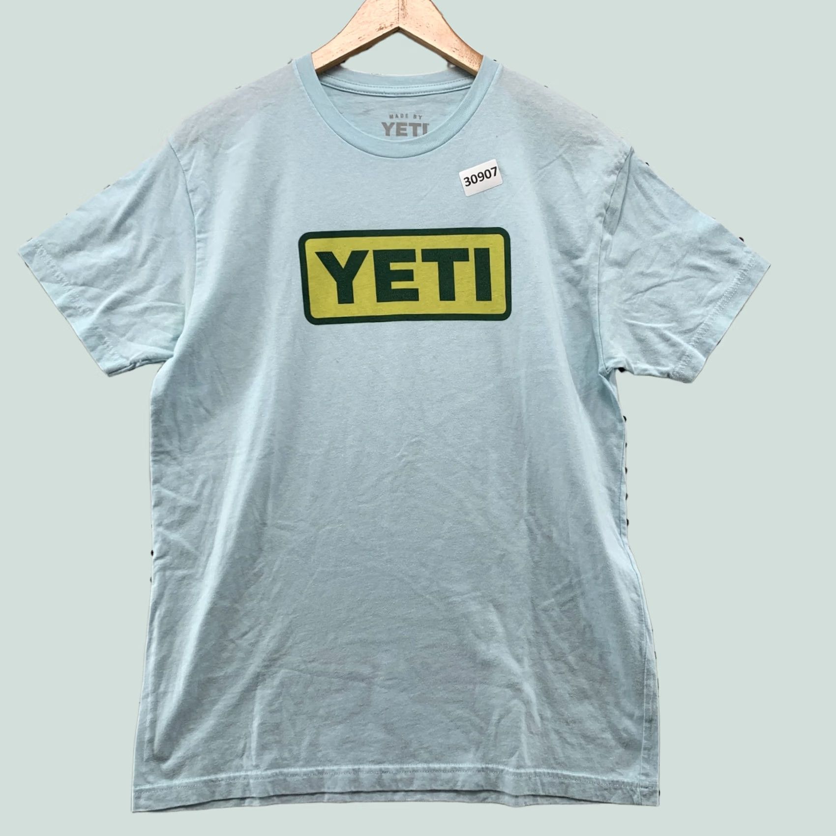 Yeti Yeti Shirt Mens Medium Sky Blue Yellow Spellout Outdoors Nature 20X27 Size US M / EU 48-50 / 2 - 1 Thumbnail