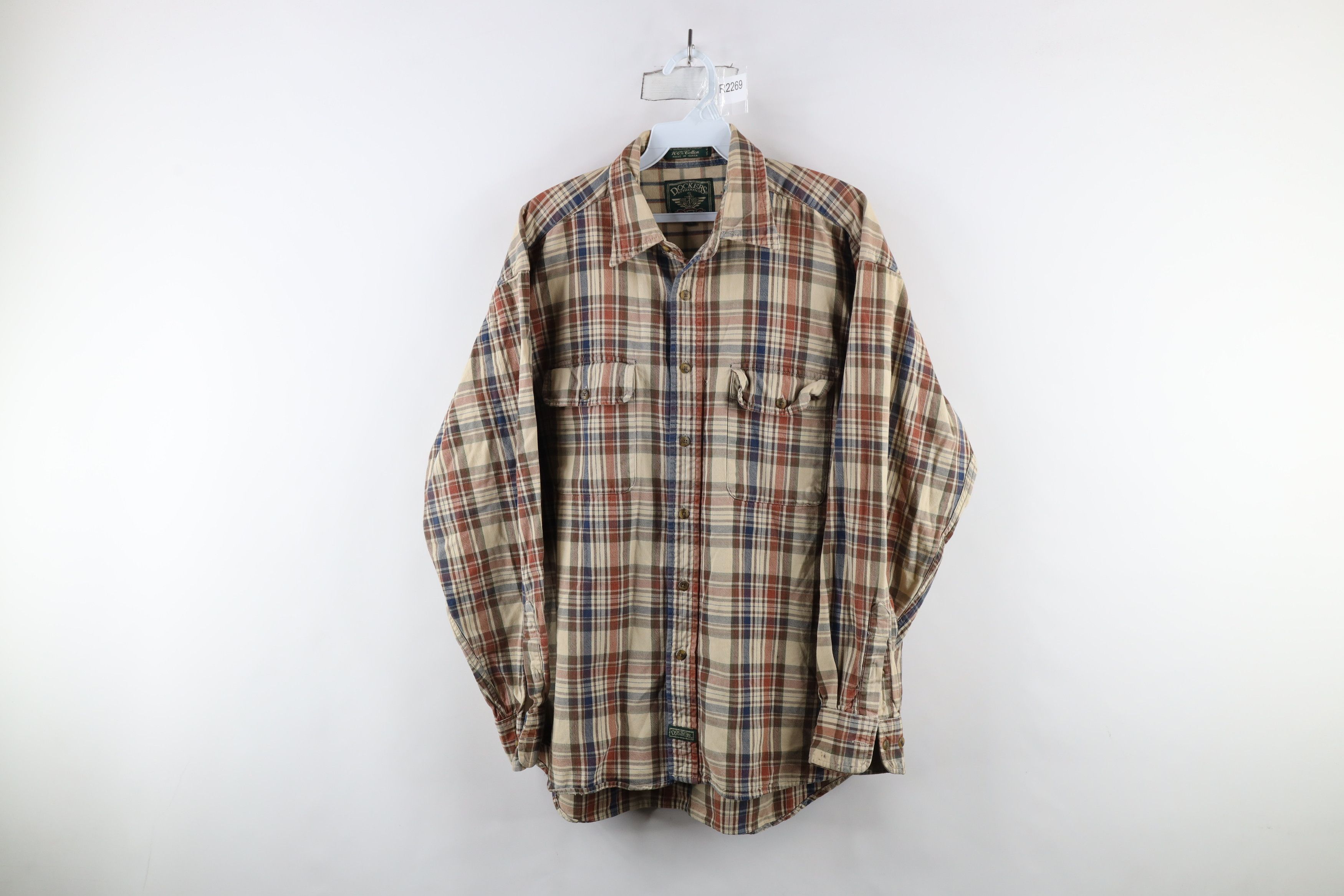 Vintage Vintage 90s Streetwear Flannel Collared Button Shirt Plaid Size US M / EU 48-50 / 2 - 1 Thumbnail