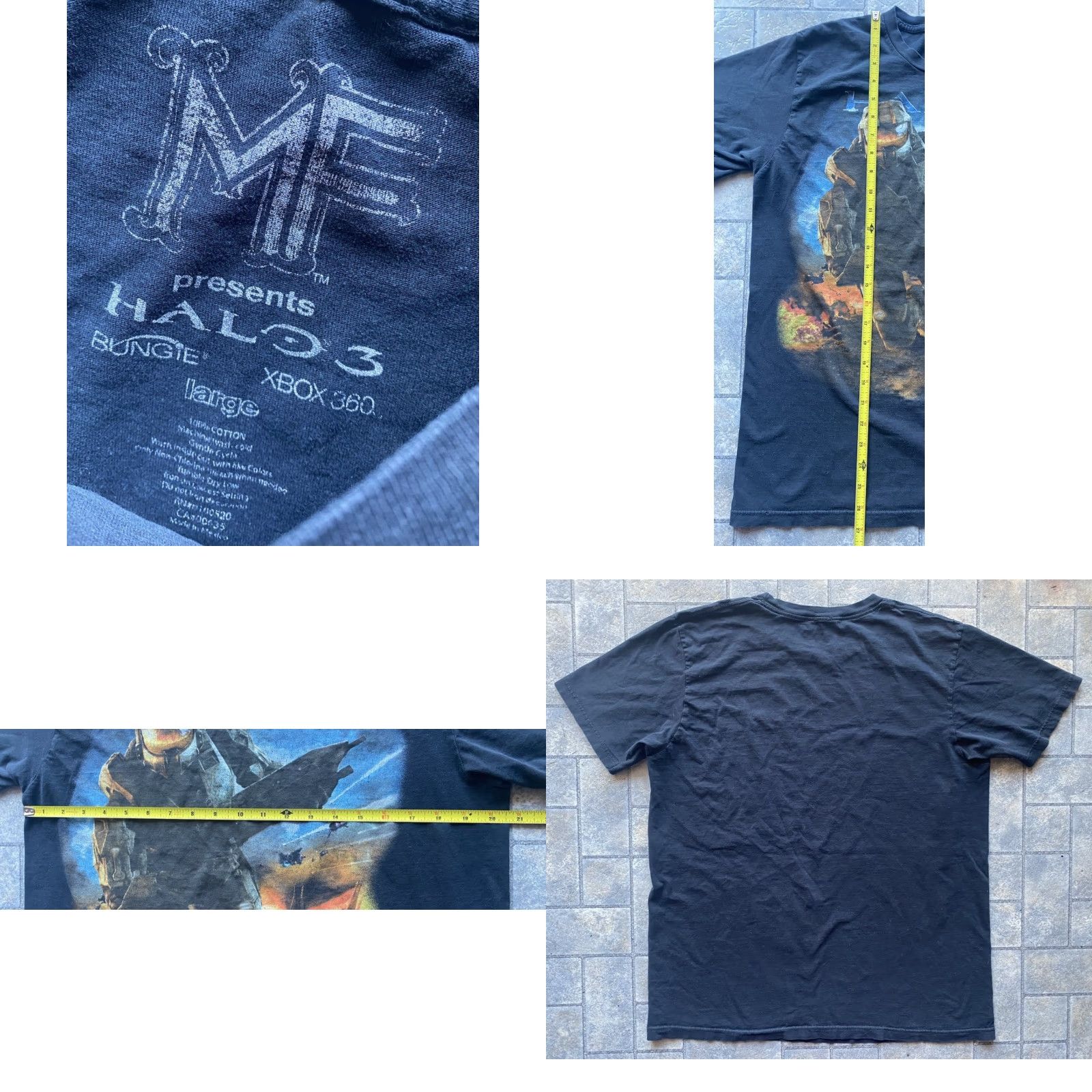 Halo VINTAGE 2007 Halo 3 Promo T-Shirt Mens L Black MF Bungie Xbox 360 Game Tee Size US L / EU 52-54 / 3 - 9 Thumbnail