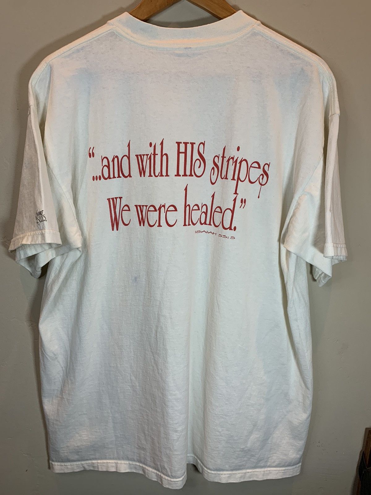 Vintage *RARE* Vintage 1993 Living Epistles Look At Jesus Back Shirt Size US XL / EU 56 / 4 - 2 Thumbnail