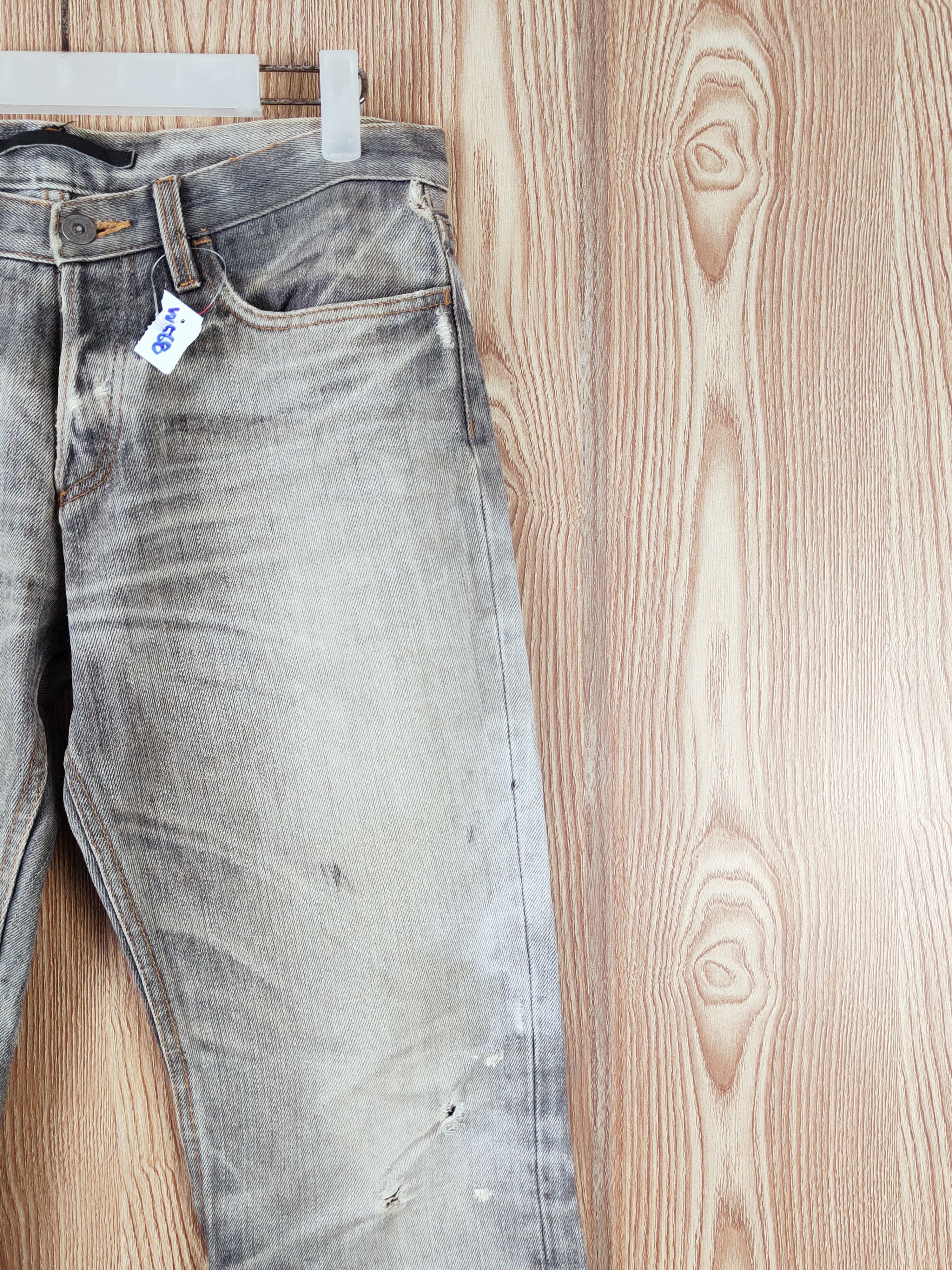RIPVANWINKLE Rip van winkle japan Black Faded Ripped denim Jeans #W658 Size US 32 / EU 48 - 5 Thumbnail