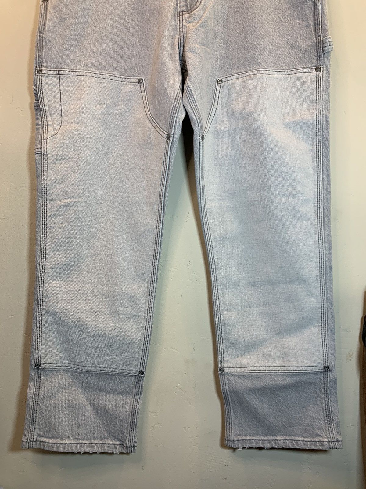 Designer × Lee *RARE* New Lee Double-Knee 2-Tone Carpenter Denim Jeans Size US 34 / EU 50 - 3 Thumbnail