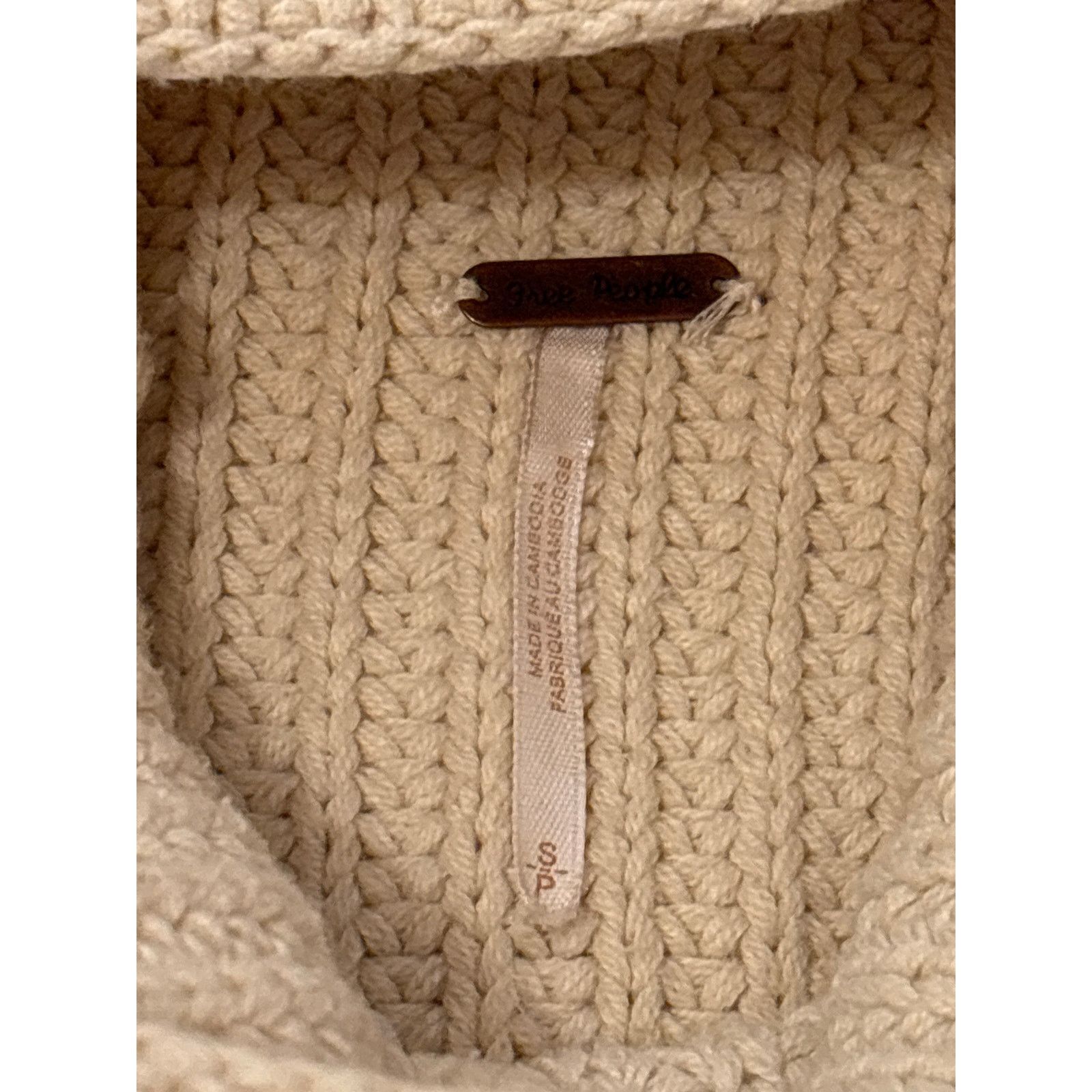 Free People Free People Oversized Cream Sweater Size S / US 4 / IT 40 - 7 Thumbnail