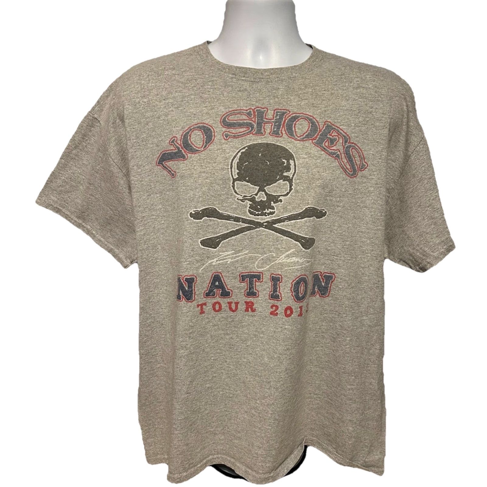 Gildan Kenny Chesney No Shoes Nation Tour 2013 Shirt Men XL Heather Gray Short Sleeves Size US XL / EU 56 / 4 - 2 Thumbnail
