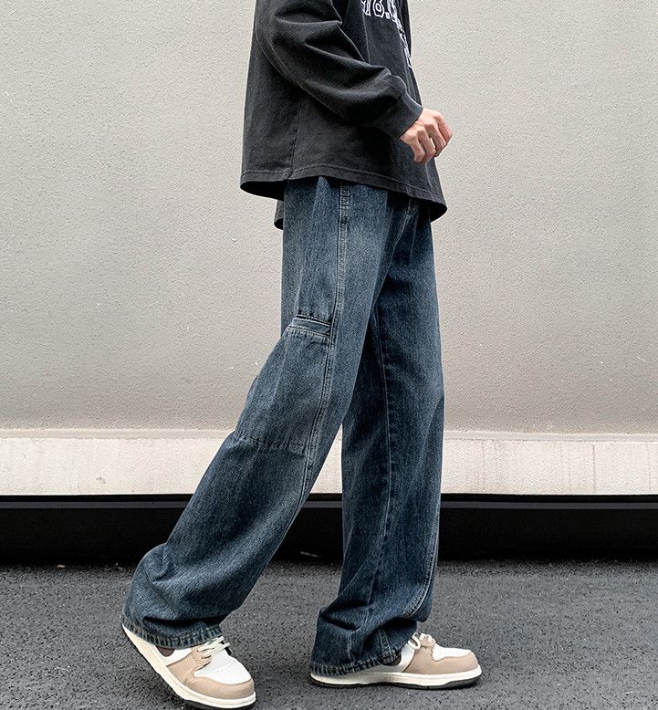 Japanese Brand Japanese retro workwear casual men's loose straight jeans Size US 32 / EU 48 - 4 Thumbnail