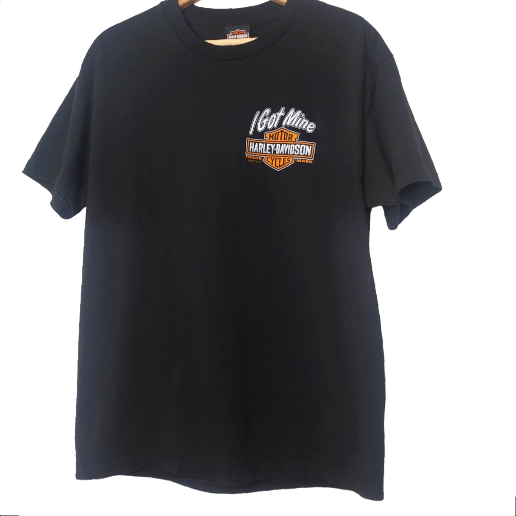 Harley Davidson Harley-Davidson Shirt Large Biker I Got Mine at Triple S Morgantown WV T-Shirt Men Crew Neck Short Sleeve Black Cotton Size US L / EU 52-54 / 3 - 3 Thumbnail