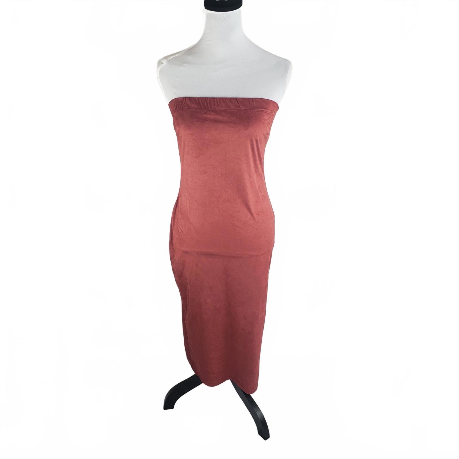 Designer Pink Owl Strapless Midi Bodycon Dress Size M / US 6-8 / IT 42-44 - 1 Thumbnail