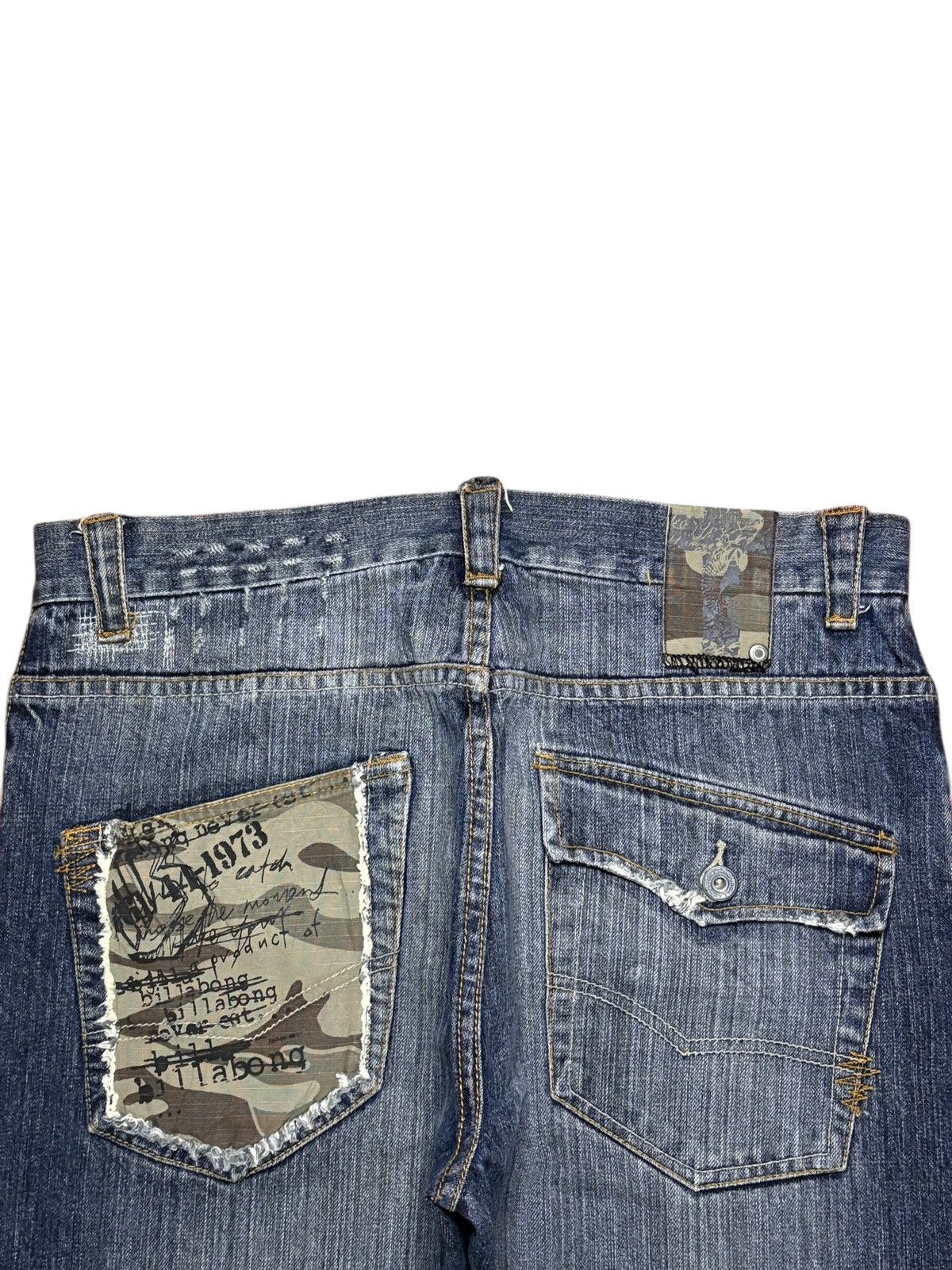Billabong Vintage Billabong Button Fly Mud Wash Patched Baggy Jeans Size US 33 - 8 Thumbnail