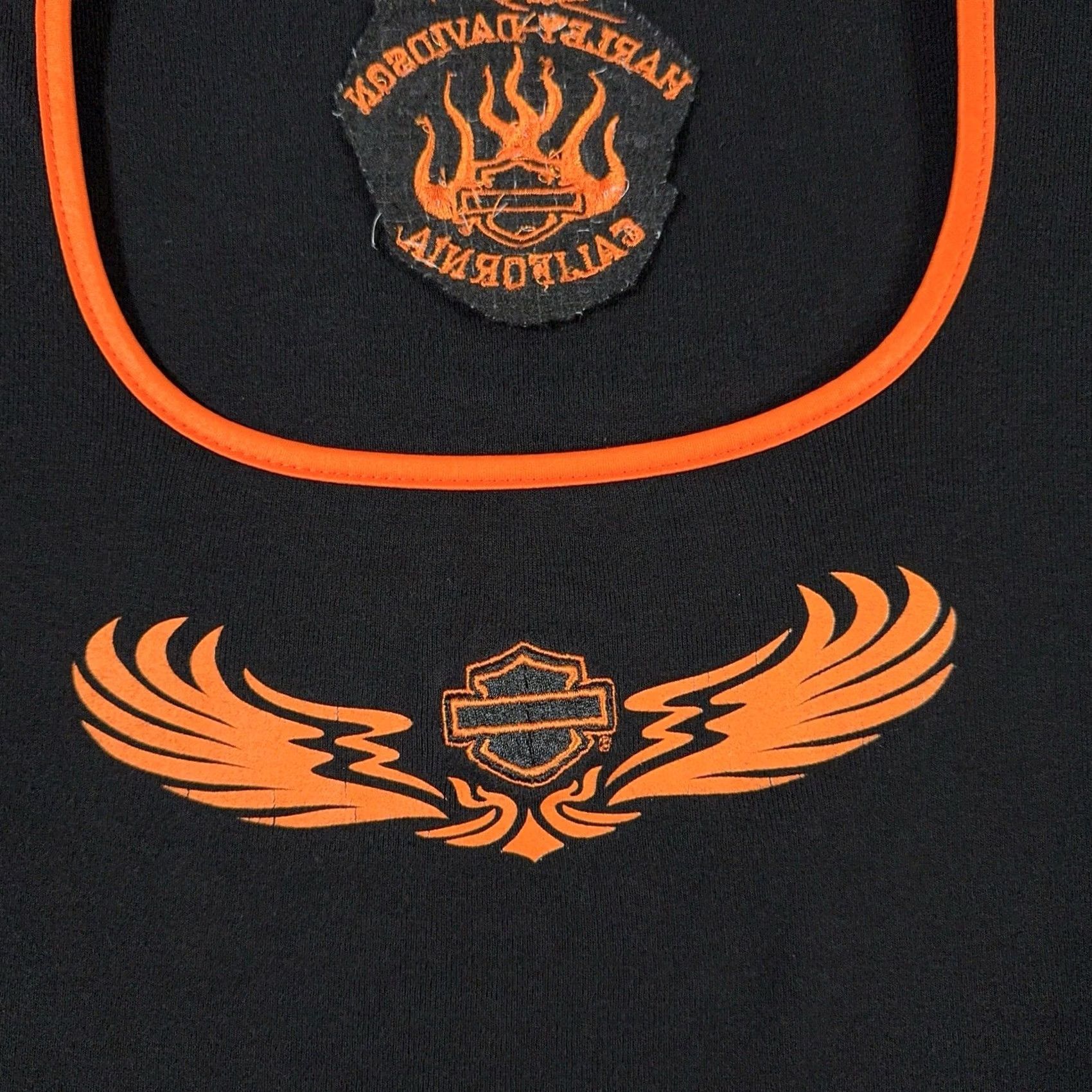 Harley Davidson VINTAGE Harley-Davidson T-Shirt Womens XL Black 90s USA Flame Embroidered Slim Short Sleeve California Biker Riding 90s Labeled USA Women XS-XL Size XL / US 12-14 / IT 48-50 - 5 Thumbnail