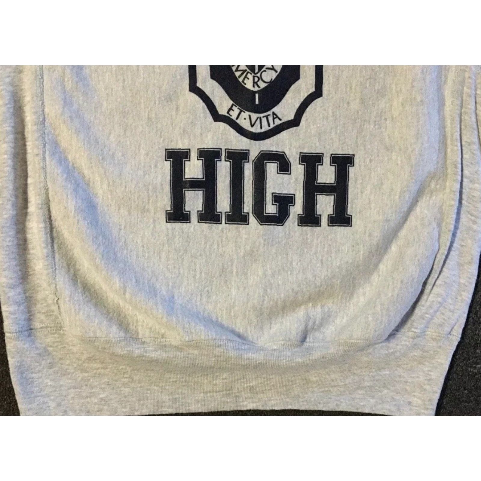Vintage VINTAGE Our Lady Of Mercy High School Hoodie M Gray 80s 90s Grunge Reverse Weave Pullover Mens Track Sports University USA Rochester College Size US M / EU 48-50 / 2 - 3 Thumbnail