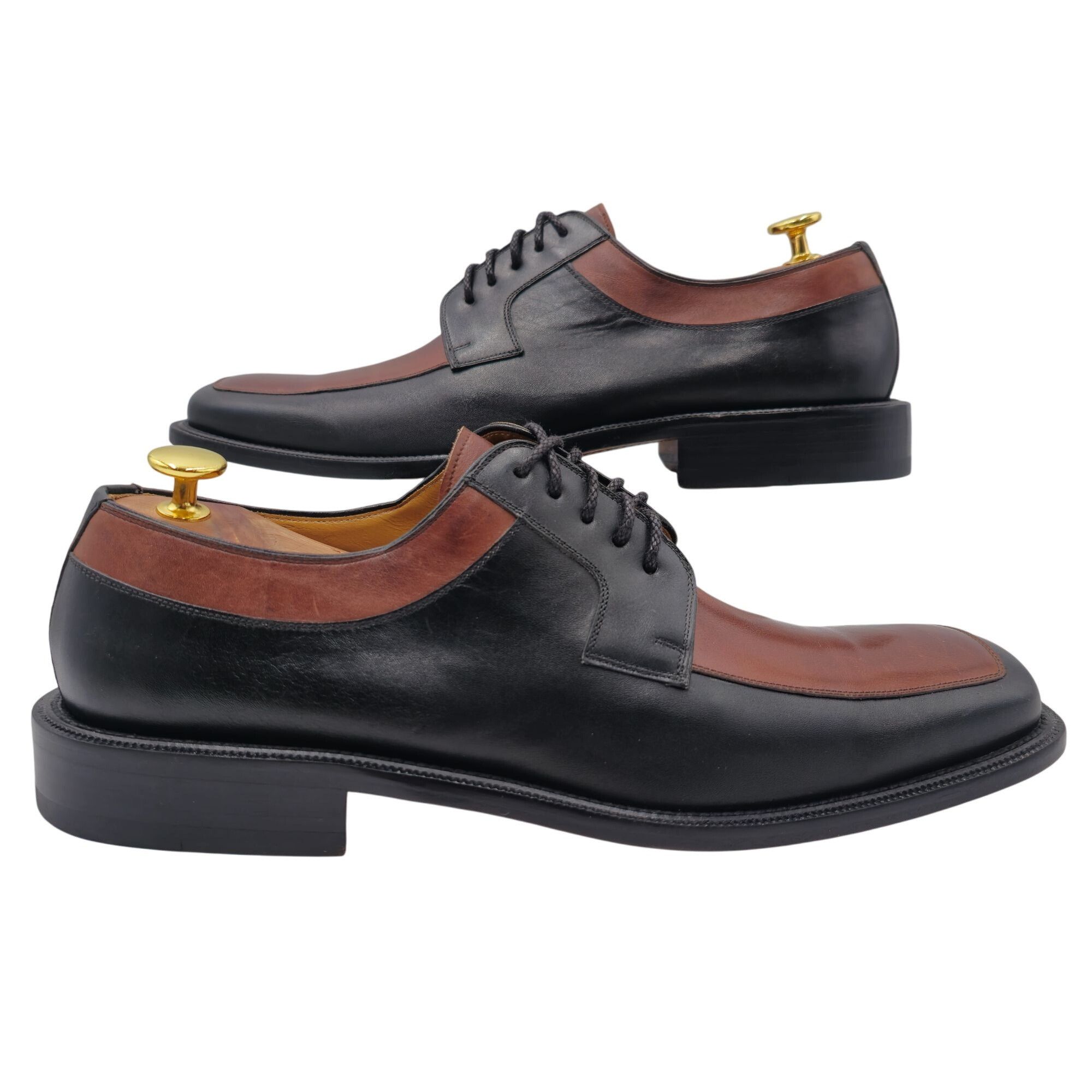 E.T. Wright E.T. Wright Mens 11.5 Black Brown Leather Dress Shoes Master Size US 11.5 / EU 44-45 - 4 Thumbnail