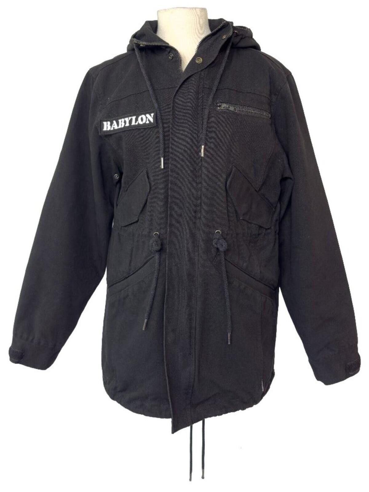 Babylon Babylon LA Hooded Parka Jacket Black, Rose Patches, Unisex M Size US M / EU 48-50 / 2 - 1 Thumbnail