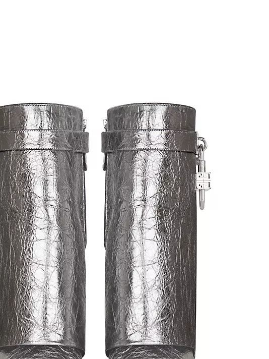 Givenchy o1w1db10325 Shark Lock Biker Boots in Silver/Grey Size US 9 / IT 39 - 6 Thumbnail