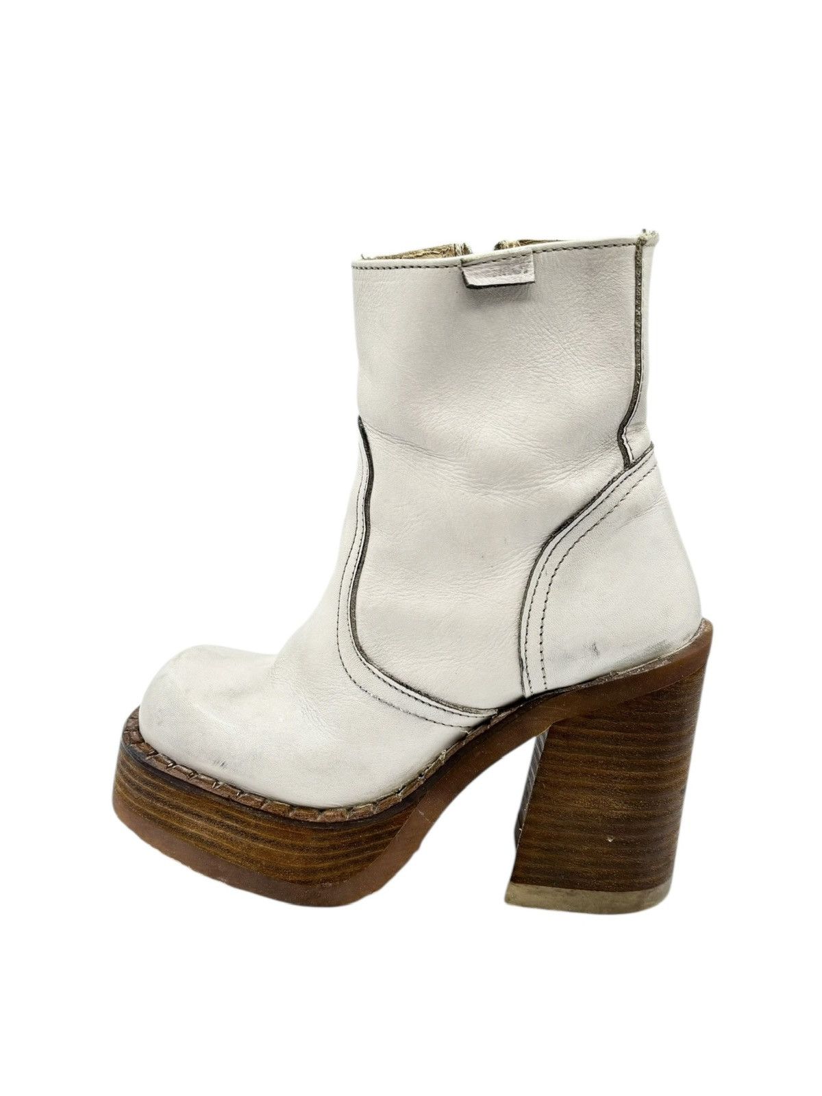 Cowboy Equipment Vintage Destroy cream block platform boots Size 35 Size US 5 / IT 35 - 7 Thumbnail