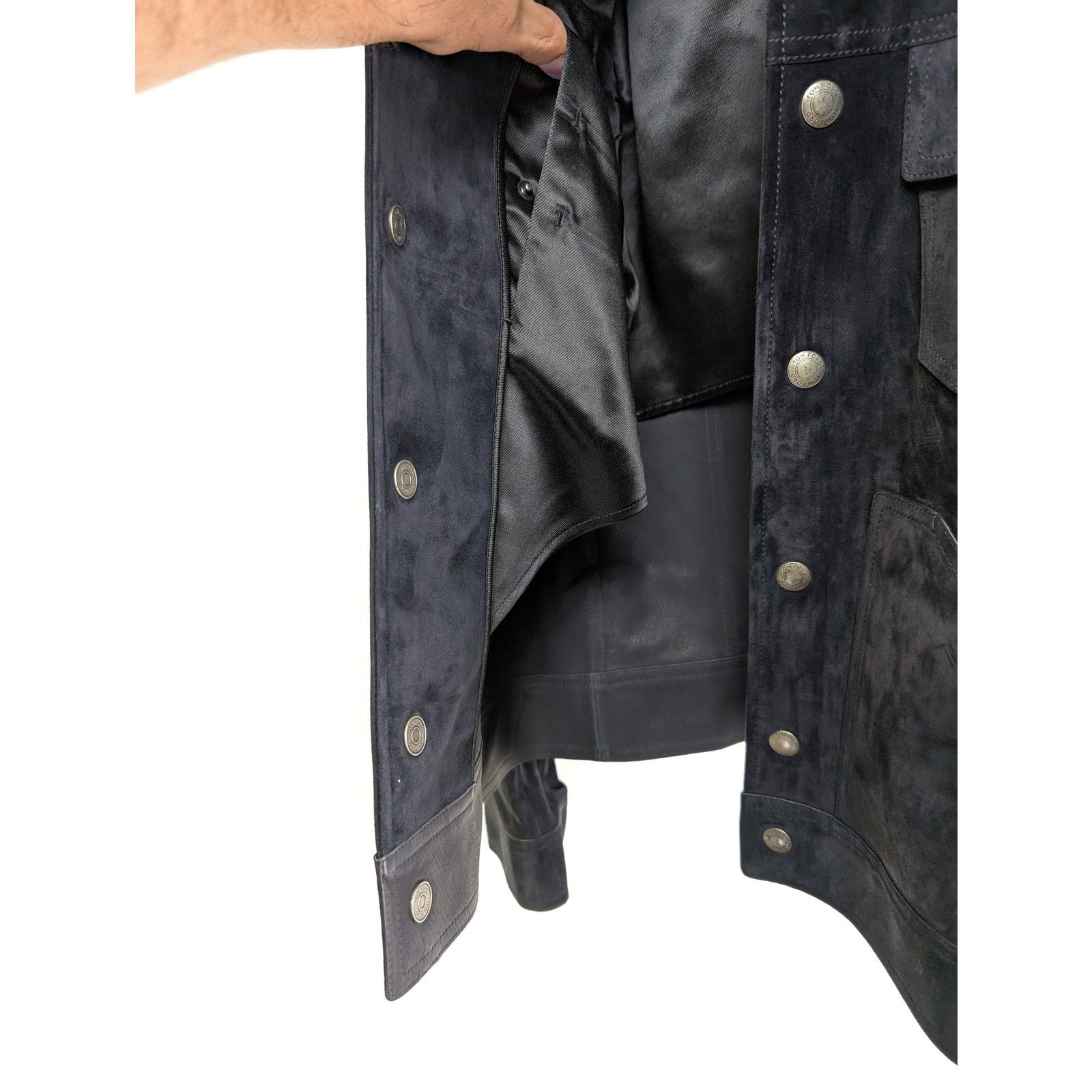 Tom Ford o1rshd1 Suede Button Jacket in Dark Navy Size US M / EU 48-50 / 2 - 6 Thumbnail