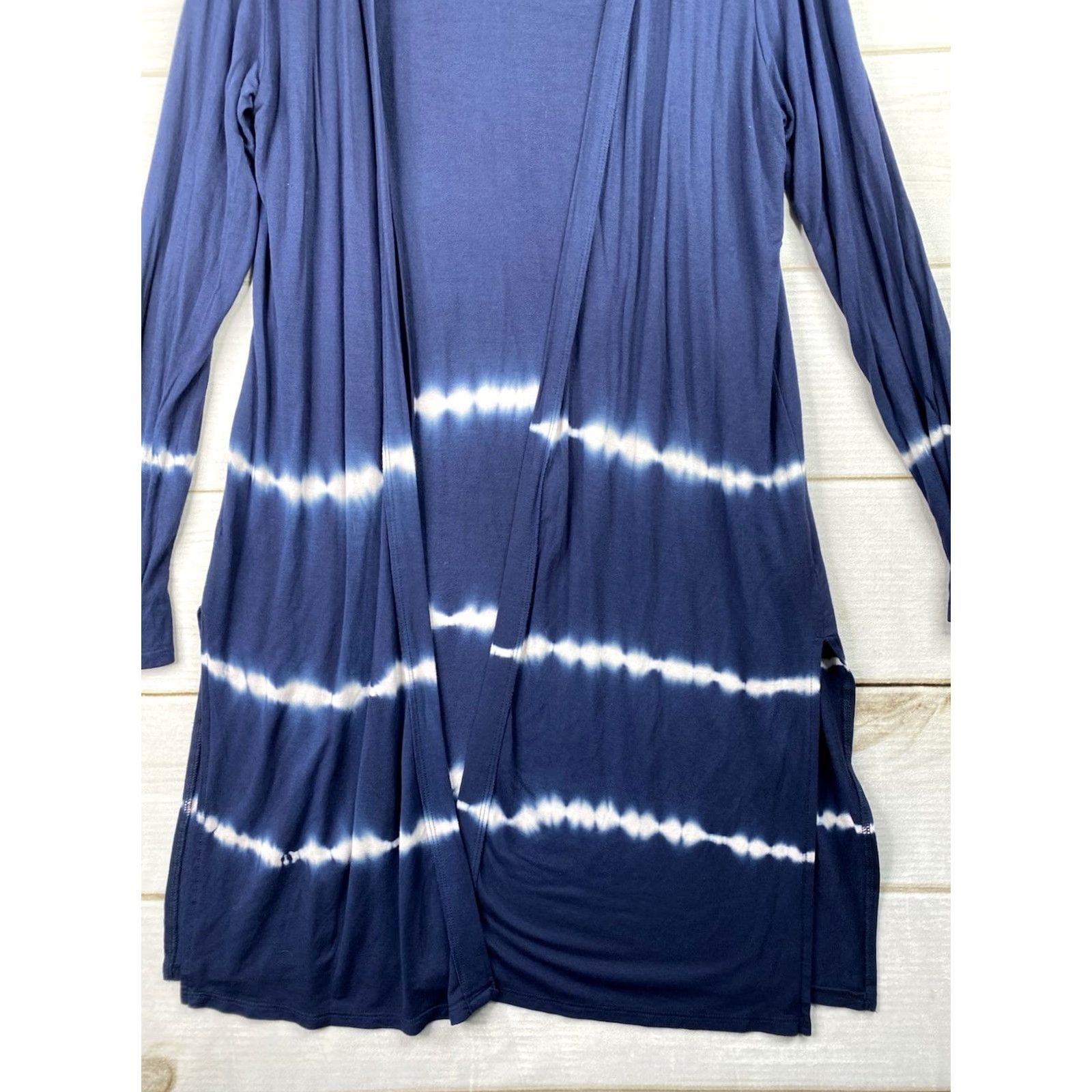 Vintage Maurices Cardigan Womens L Blue Tie Dye Casual Boho Open Front Lightweight V-Neck Sweater Mens Size L / US 10 / IT 46 - 2 Thumbnail