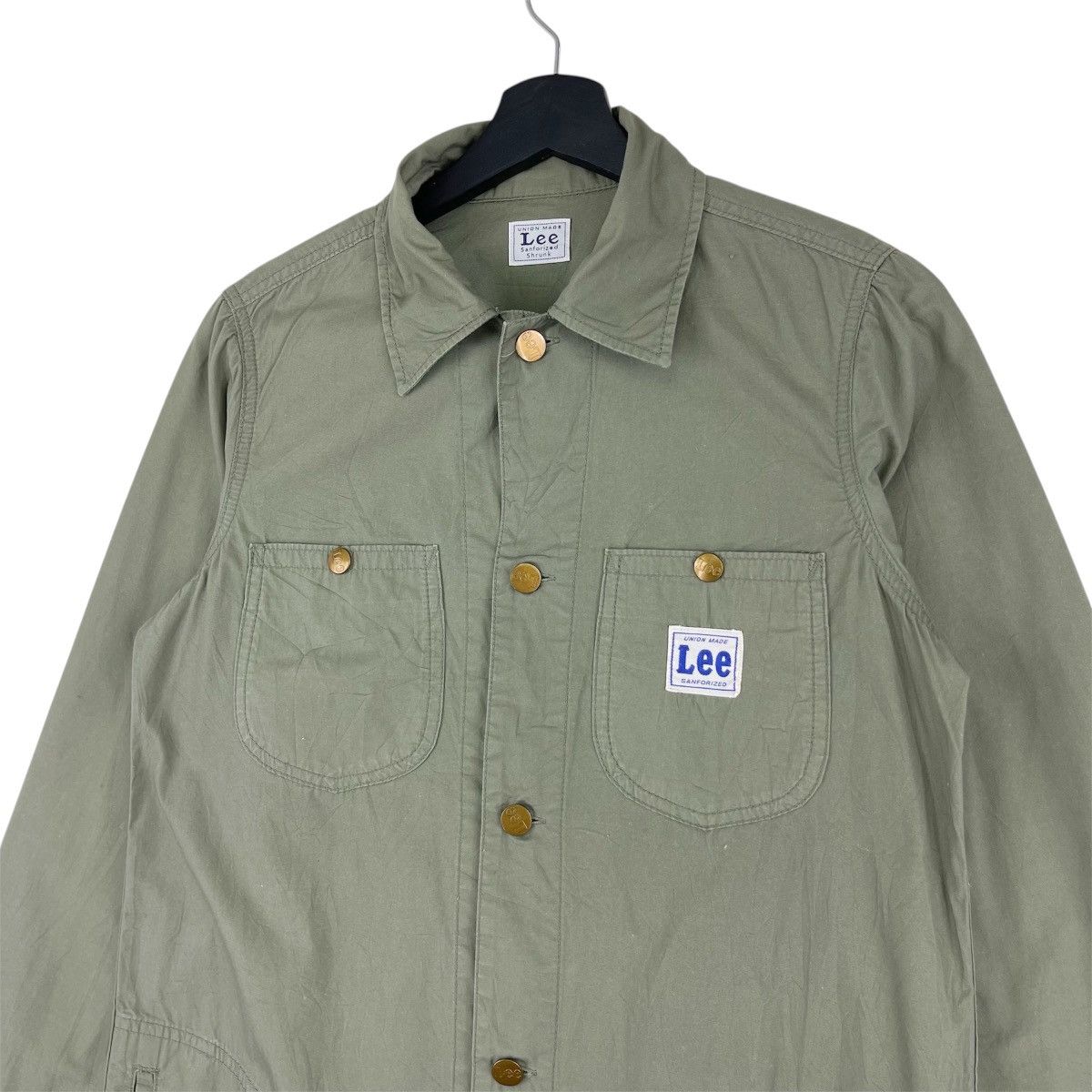 Lee Lee Union Made Olive Green Long Button Shirt Jacket Size M / US 6-8 / IT 42-44 - 5 Thumbnail