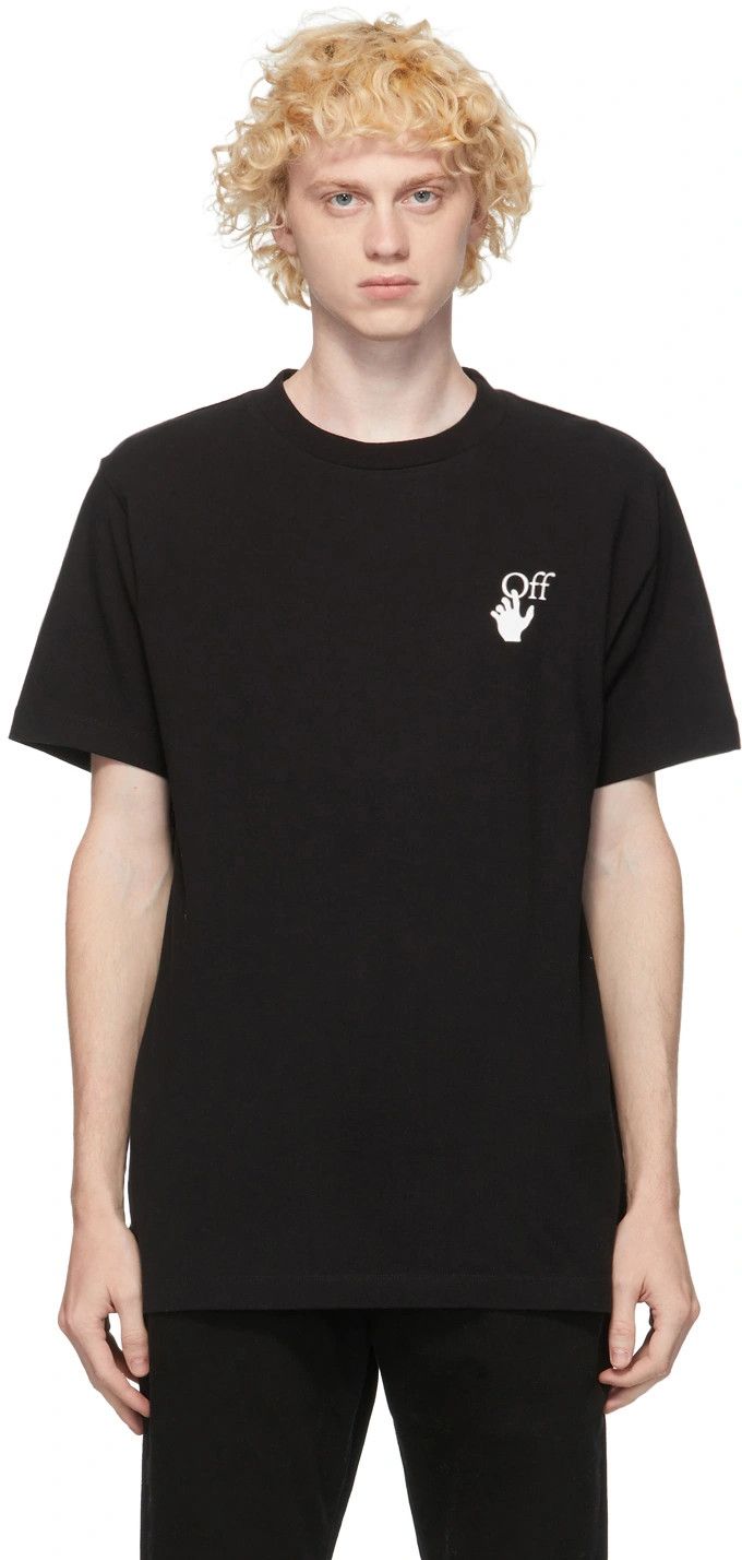 Off-White Black Cut Here Logo Arrows T-Shirt Size L / US 10 / IT 46 - 3 Thumbnail