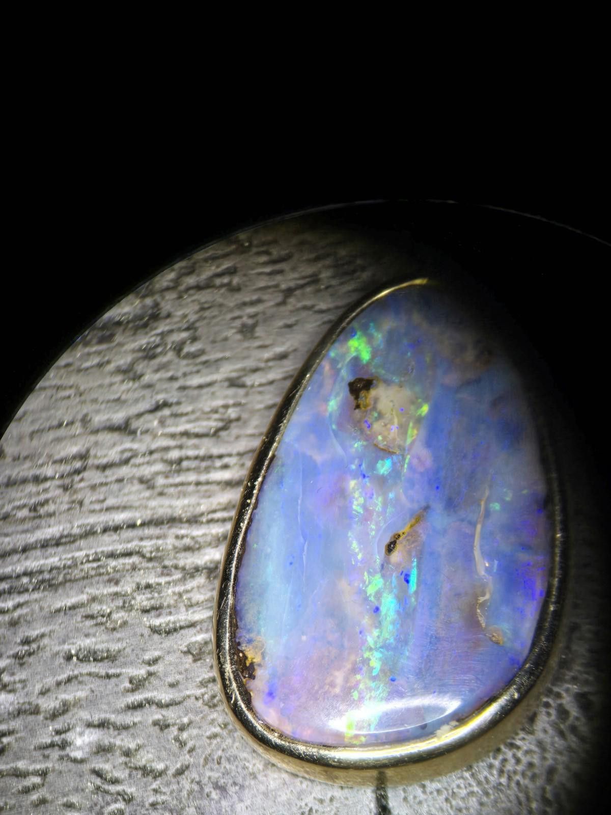 The Unbranded Brand 14k Yellow Gold Electric Australian Boulder Opal Pendant Size ONE SIZE - 6 Thumbnail