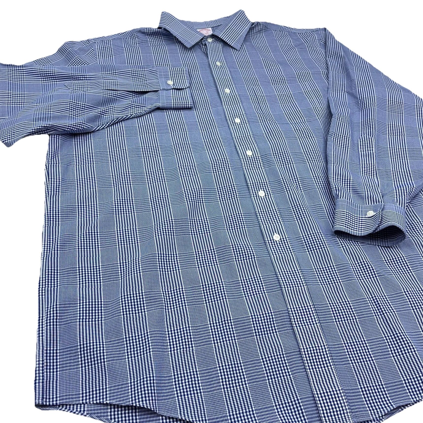 Brooks Brothers Brooks Brothers Shirt Men 17.5 34 Blue Button-Up Madison Glen Plaid Dress Casual Shirt Adult Size 48R - 4 Thumbnail
