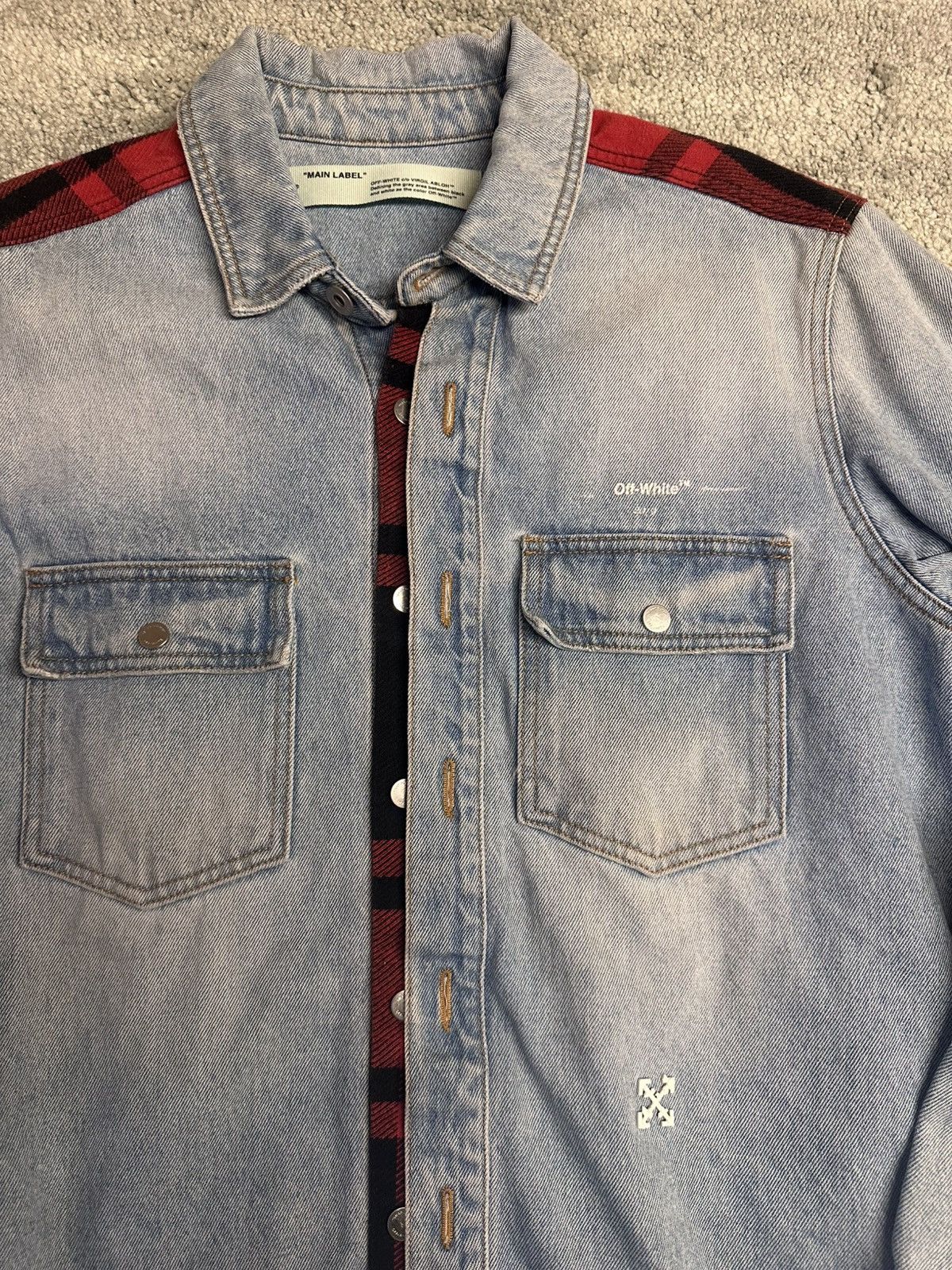 Off-White Off White Denim/Flannel button up Size US L / EU 52-54 / 3 - 2 Thumbnail