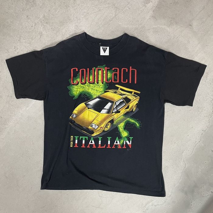 Vintage Vintage 1993 Lamborghini Countach Black T-Shirt | Grailed