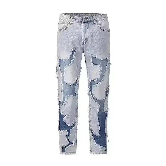 Japanese Brand Blue Patchwork Denim Jeans Size US 34 / EU 50 - 5 Thumbnail