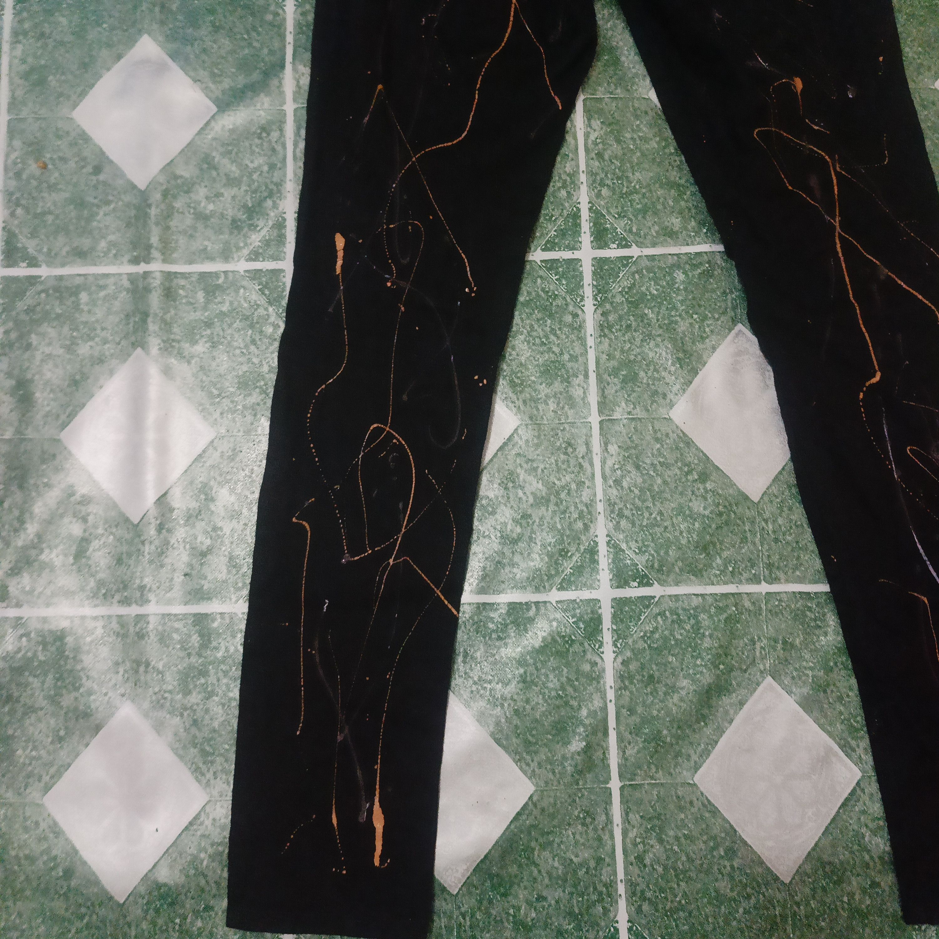GEO 💥Insane💥 GEO BY GEOVANNY art PAINTING Stretch skinny PANTS Size US 32 / EU 48 - 13 Thumbnail