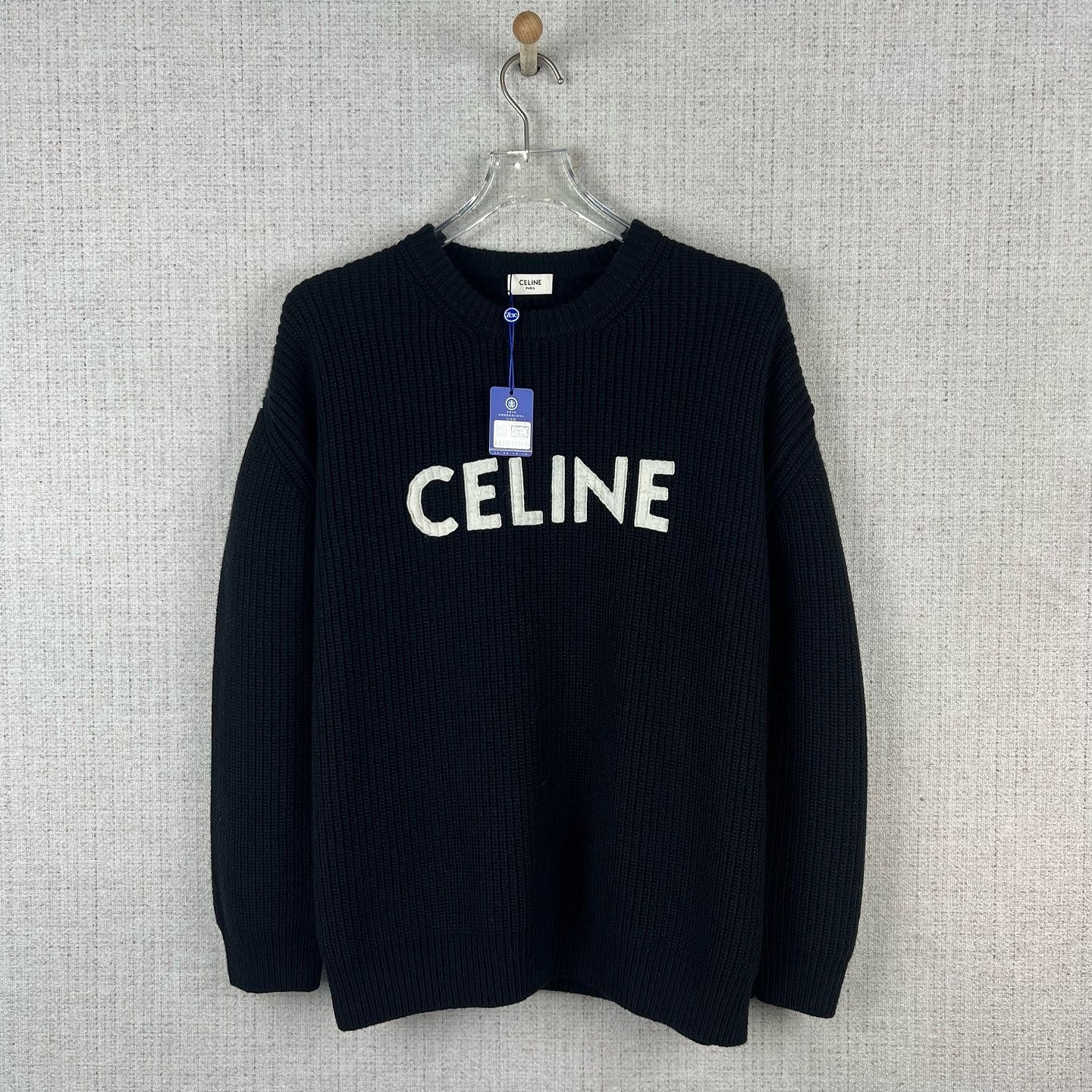 Celine Celine Logo Embroidered Wool Sweater Size S Size S / US 4 / IT 40 - 1 Thumbnail