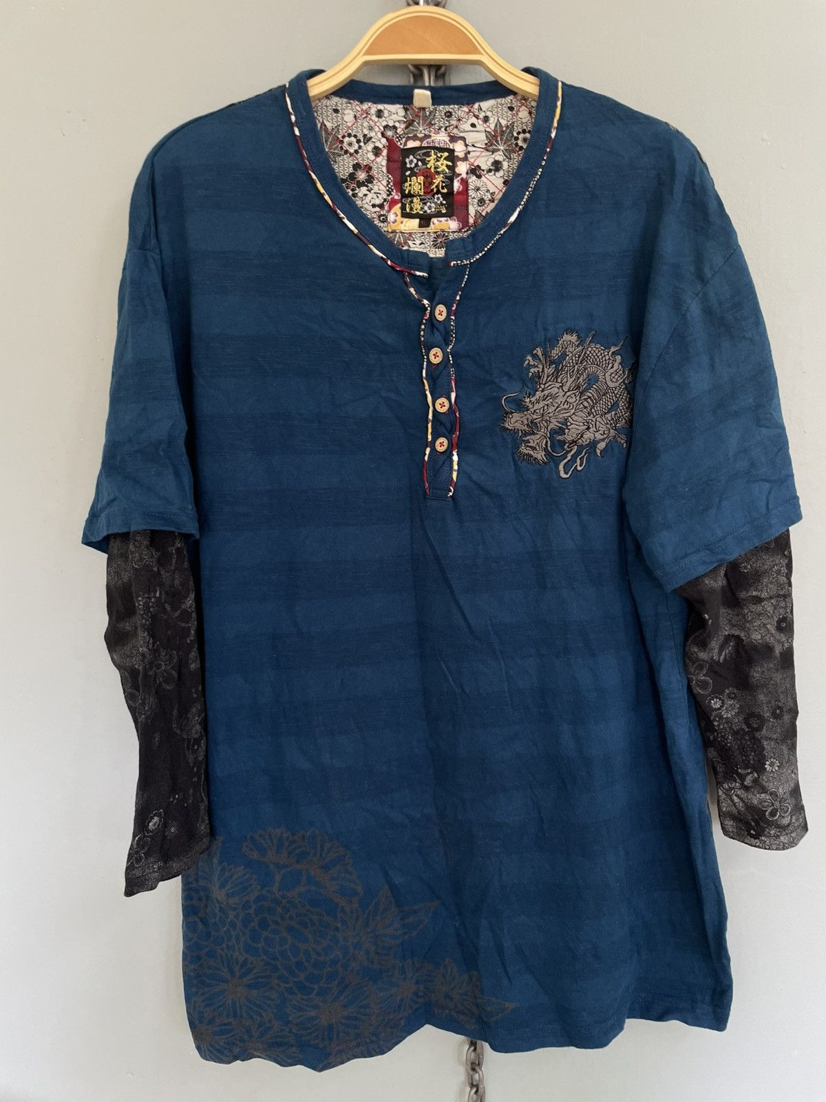 Japanese Brand Japanese traditional dragon embroidery t shirt Size US XL / EU 56 / 4 - 3 Thumbnail