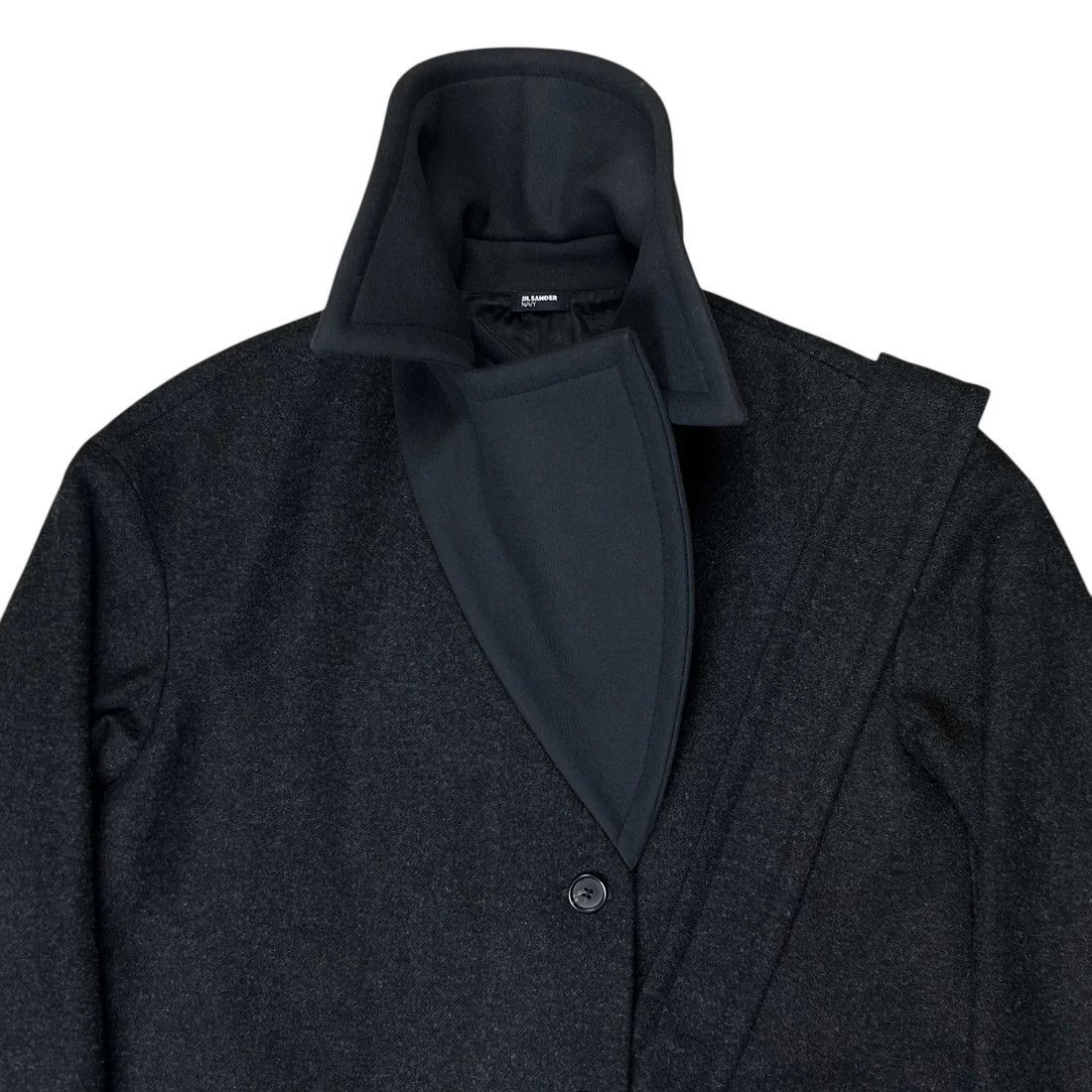 Jil Sander Jil Sander Belted Dual Fabric Wide Lapel Wool Coat Size US S / EU 44-46 / 1 - 6 Thumbnail
