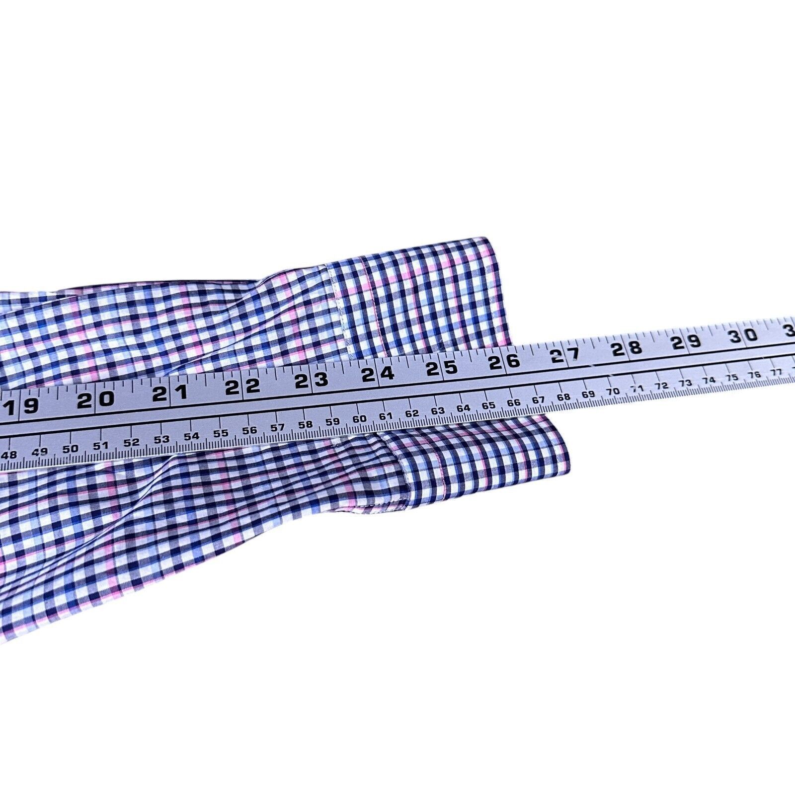 Luciano Barbera Luciano Barbera Shirt Mens Large Blue Pink Gingham Button-Up Size US L / EU 52-54 / 3 - 10 Thumbnail