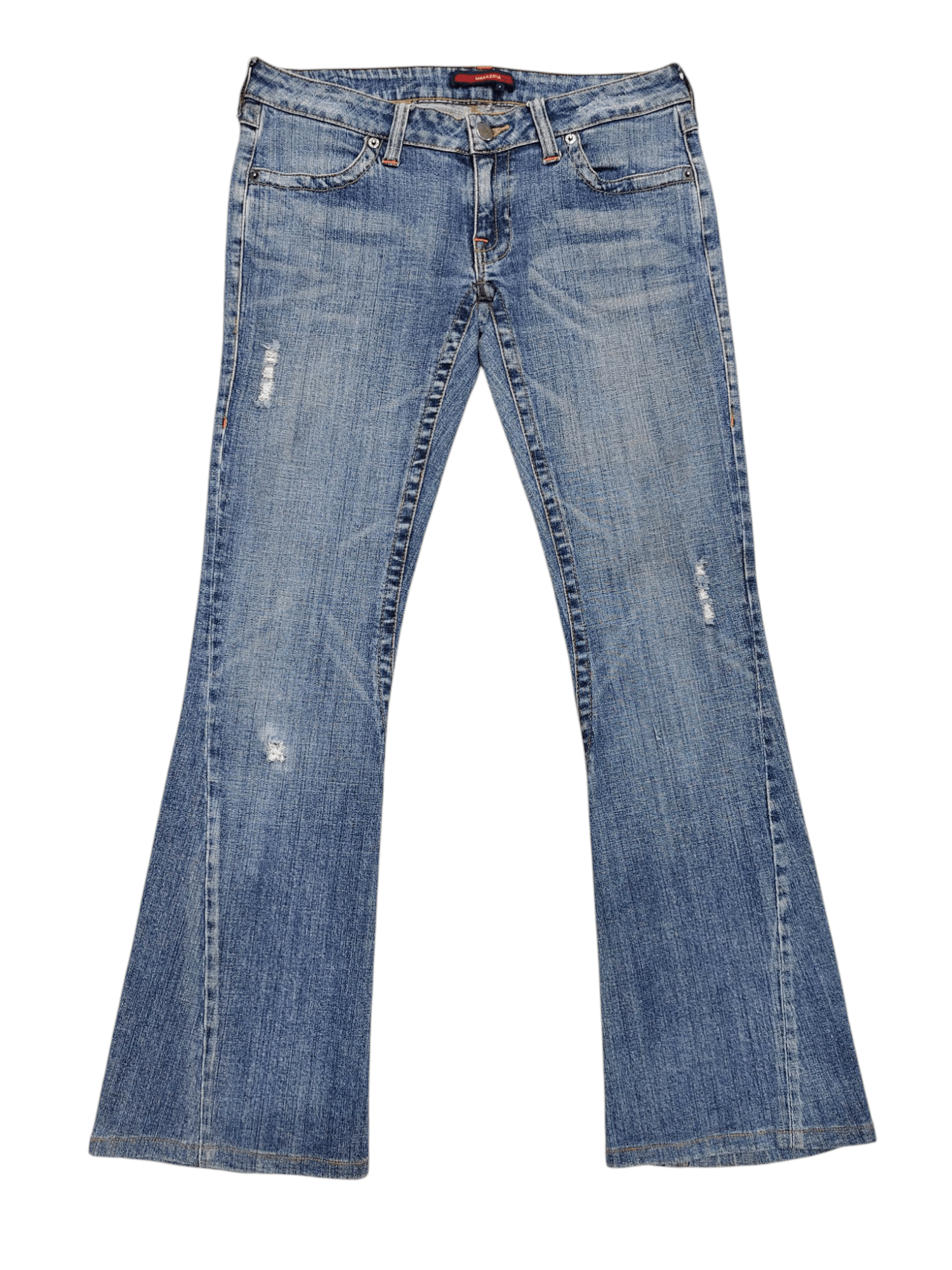 Bcbgmaxazria BCBG Maxazria❤️‍🔥Y2K Parisian Chic Distressed Flare Jeans Size 30" / US 8 / IT 44 - 1 Thumbnail