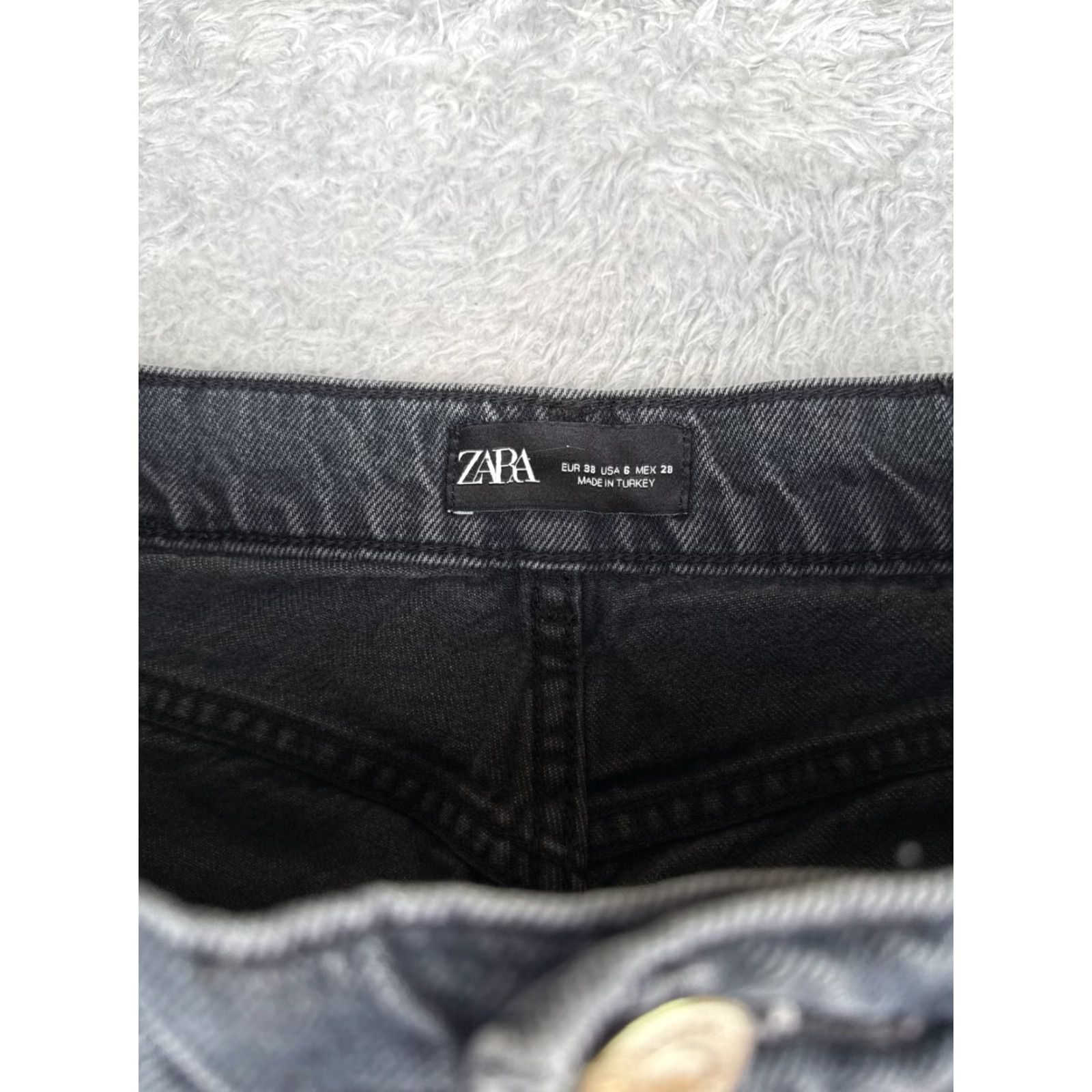 Asos ASOS Jeans Womens 30 Black Wide Leg High Rise Raw Hem Cotton 30x32 Denim Distressed 5-Pocket Womens Pants Jeans Regular Black ASOS Size 30" / US 8 / IT 44 - 6 Thumbnail