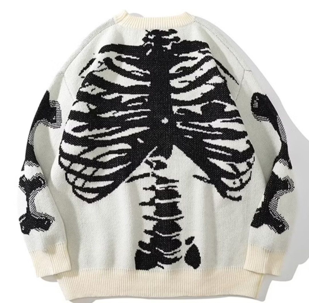 Japanese Brand × PPFM Streetwear white colour skull knitwear Size US XL / EU 56 / 4 - 2 Thumbnail