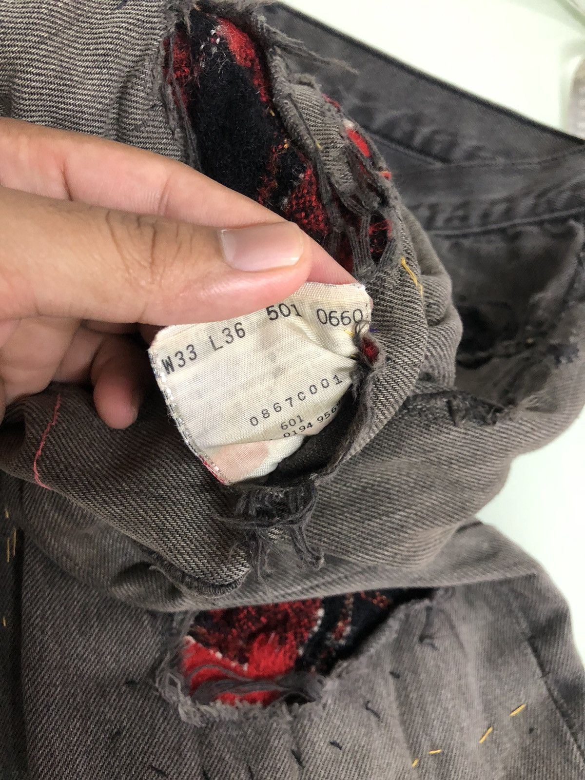 Levi's Rare❗️Vintage 90s Levis 501 Distressed Multi Patches Jeans Size US 32 / EU 48 - 18 Thumbnail