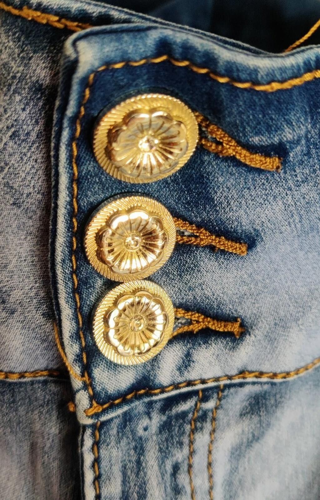 Rock Revival Silver Diva SD Jeans 0 Distressed Jean Pants Ripped Bedazzl Size 25" / US 0 / IT 36 - 7 Thumbnail