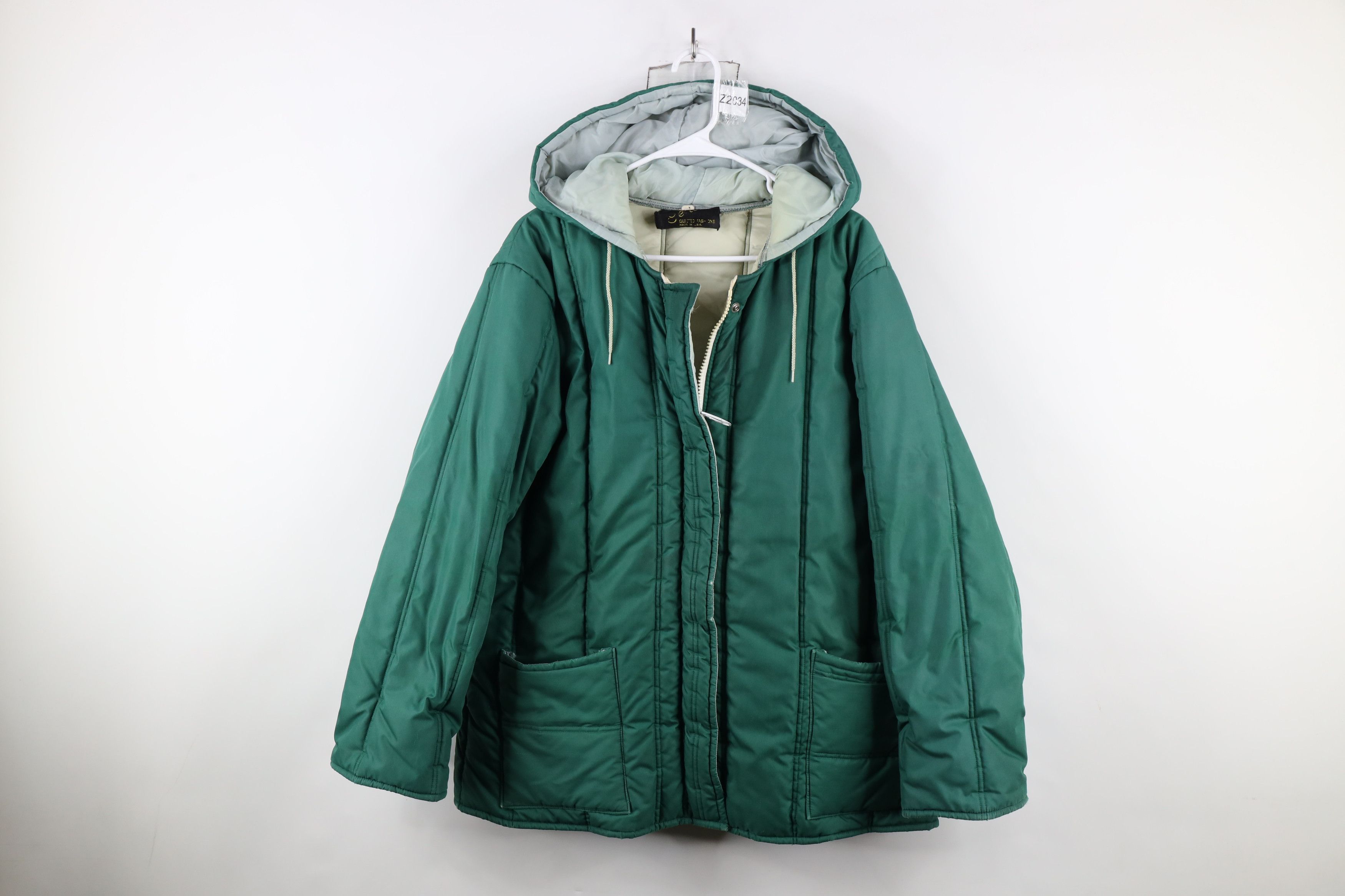 Vintage Vintage 70s Streetwear Hooded Quilted Puffer Jacket USA Size US L / EU 52-54 / 3 - 1 Thumbnail