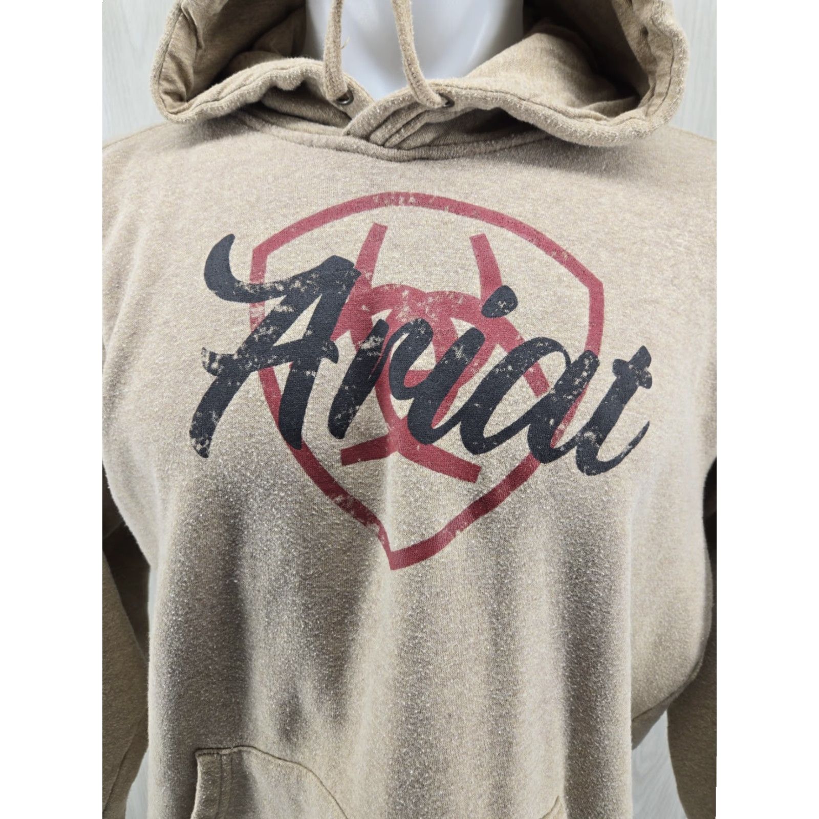 Ariat Ariat Hoodie Women Large Fleece Logo Drawstring Relaxed Long Sleeve Pullover Kangaroo Pocket Tan Regular Size Size L / US 10 / IT 46 - 3 Thumbnail