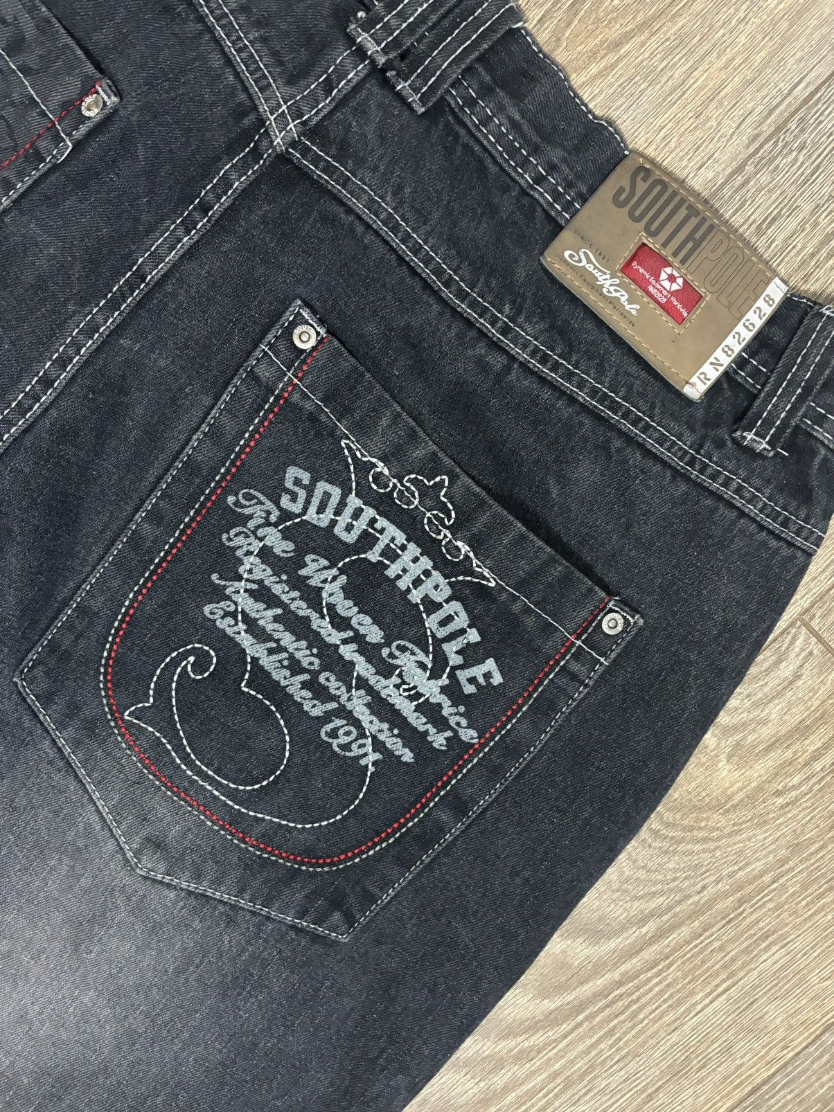 image of Jnco x Southpole Vintage Super Southpole Jeans | Men’S 40 in Black/Red, Men's