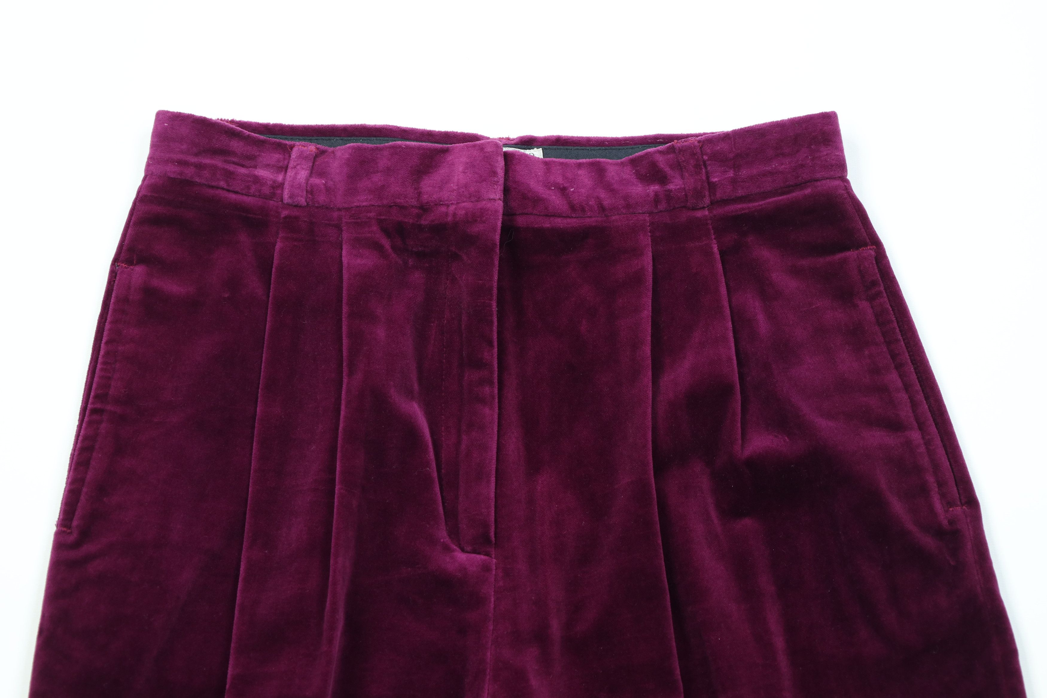 Vintage Vintage 90s Streetwear Wide Leg Velvet Velour Pants Purple Size 36" / US 14 / IT 50 - 2 Thumbnail