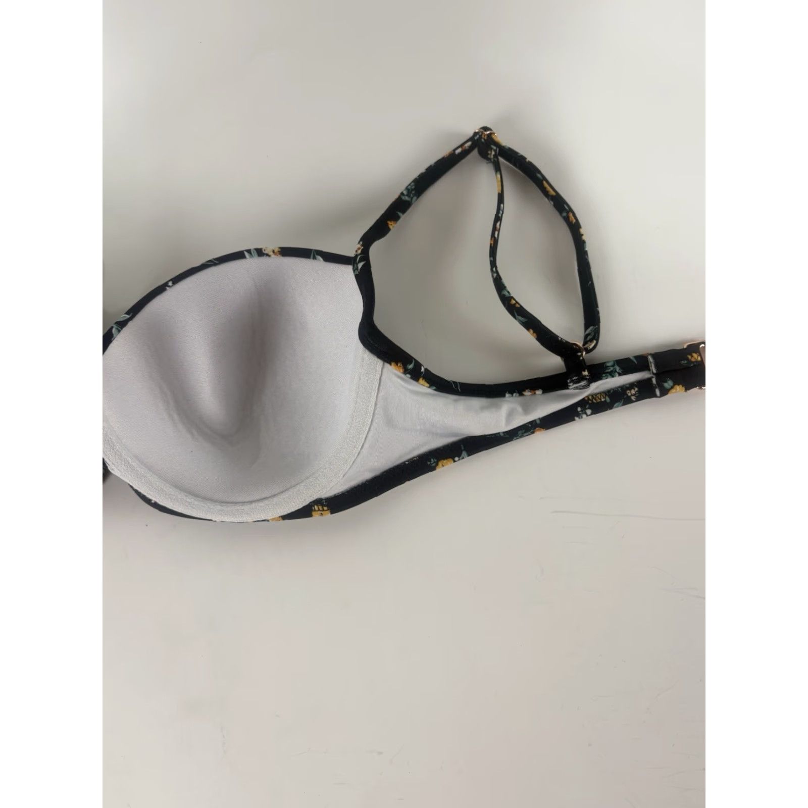 Vintage Shade & Shore Bikini Top Womens Underwired Floral Black 34C Size 34 Size XXS / US 00 / IT 34 - 3 Thumbnail