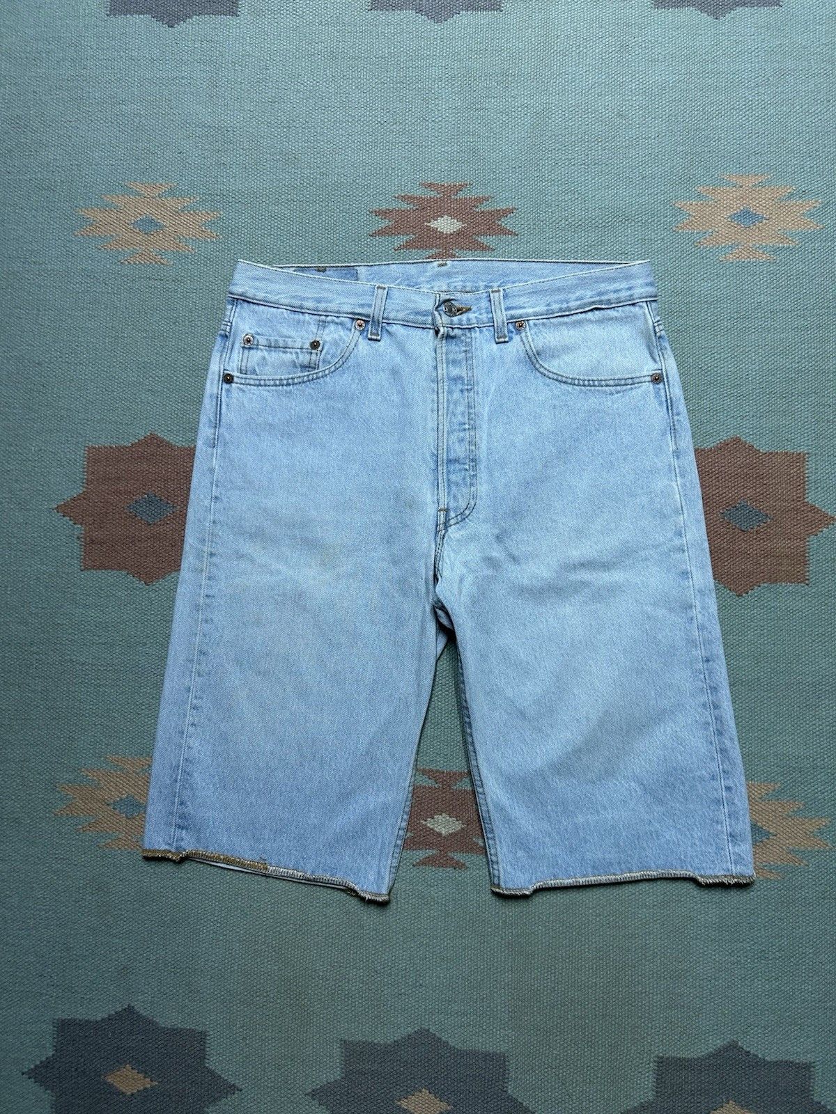 Vintage Vtg Levis 501 jean shorts jorts button fly light wash USA 32 Size US 32 / EU 48 - 6 Thumbnail
