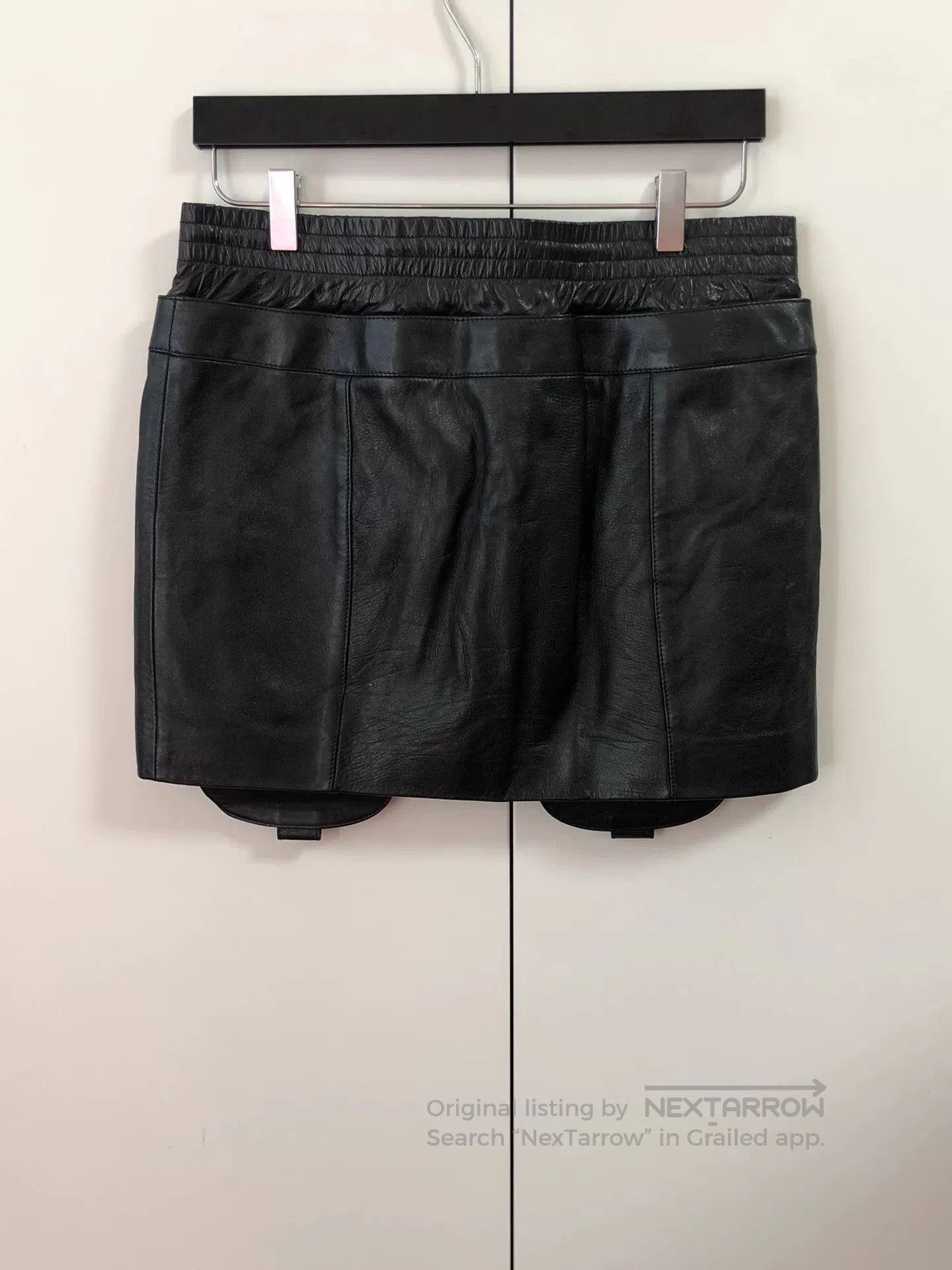 Yves Saint Laurent saint laurent black leather mini skirt. Size 39" - 4 Thumbnail