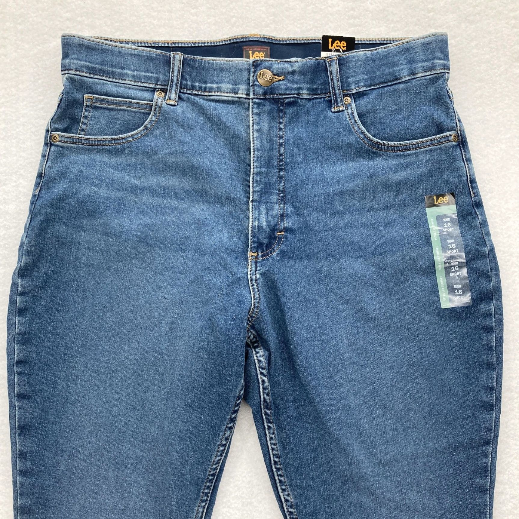 Lee Lee Jeans Womens 16 Short Blue Skinny Stretch Denim High Rise Waistband Casual Pants Size 38" / US 16 / IT 52 - 2 Thumbnail