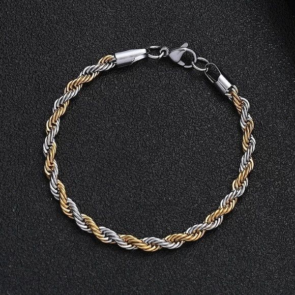 Other 5mm Stainless Steel Twist Chain Bracelet Size ONE SIZE - 4 Thumbnail
