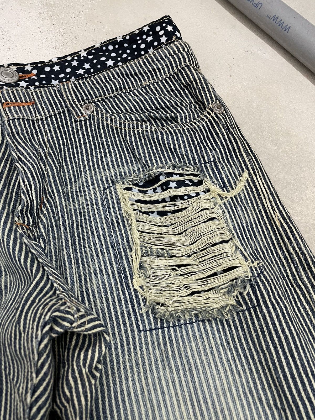 Hysteric Glamour × Japanese Brand Hickory Distressed Repair Double Waist Clone Devgru Y2K Size US 31 - 9 Thumbnail