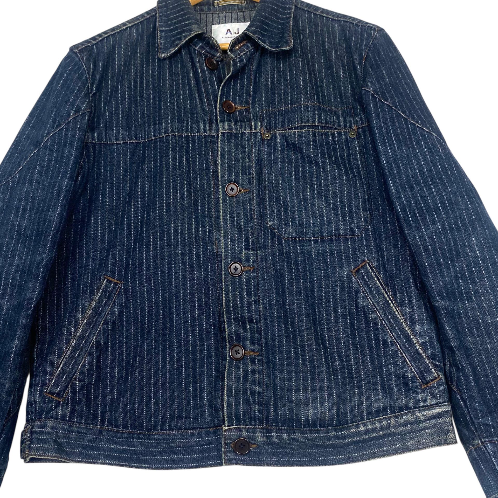 Alexander Julian 💥ALEXANDER JULIAN DENIM HICKORY STRIPE JACKET Size US M / EU 48-50 / 2 - 5 Thumbnail