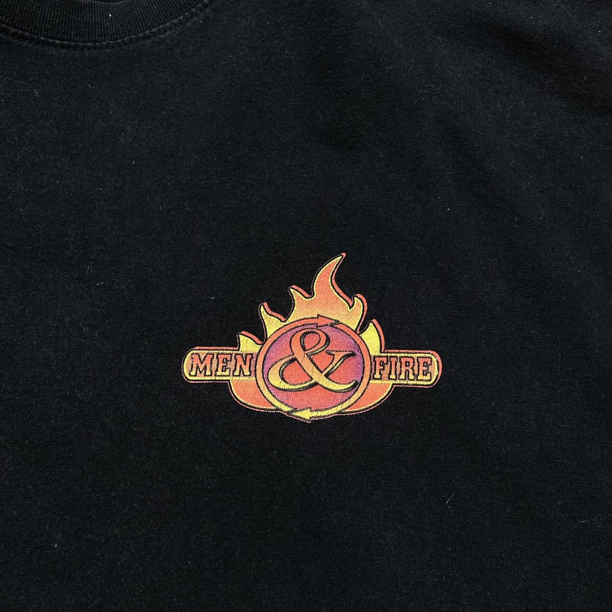 Band Tees × Vintage 📌 Vintage Men Fire Big Back Print T-Shirt Size US L / EU 52-54 / 3 - 7 Thumbnail