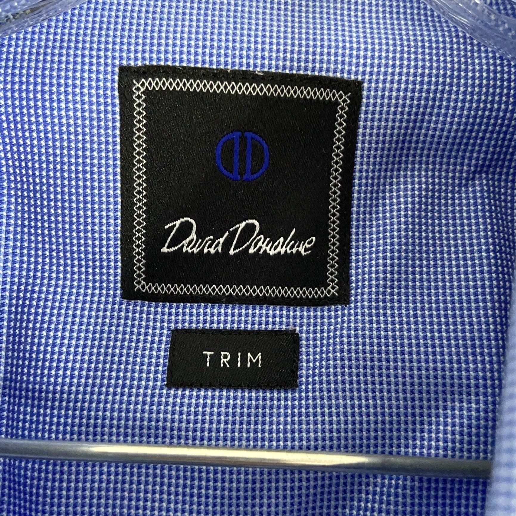 David Donahue VINTAGE Dave Donahue Dress Shirt Shirt Men 16.5 Blue 36/37 Mens Size 42R - 7 Thumbnail